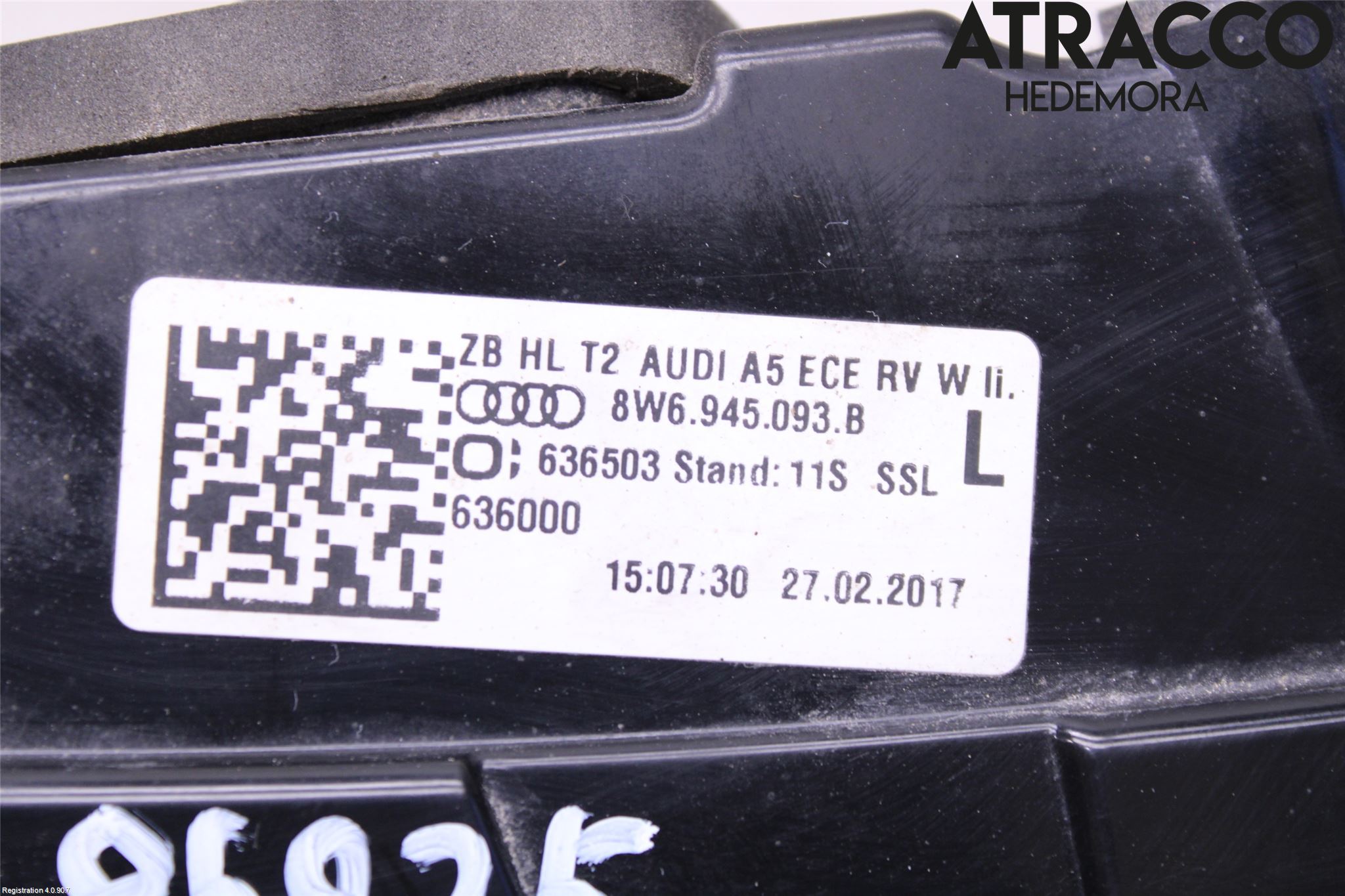 Audi A5 17- Baklykt Venstre  På Luke(Indre