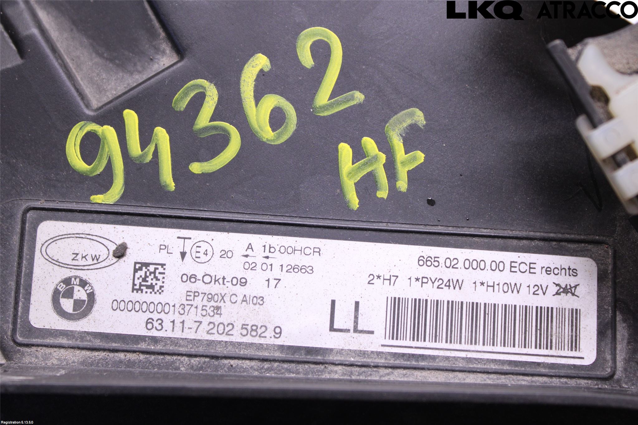BMW 3 E90/91 SED/TOU 05-12 Frontlykt Høyre