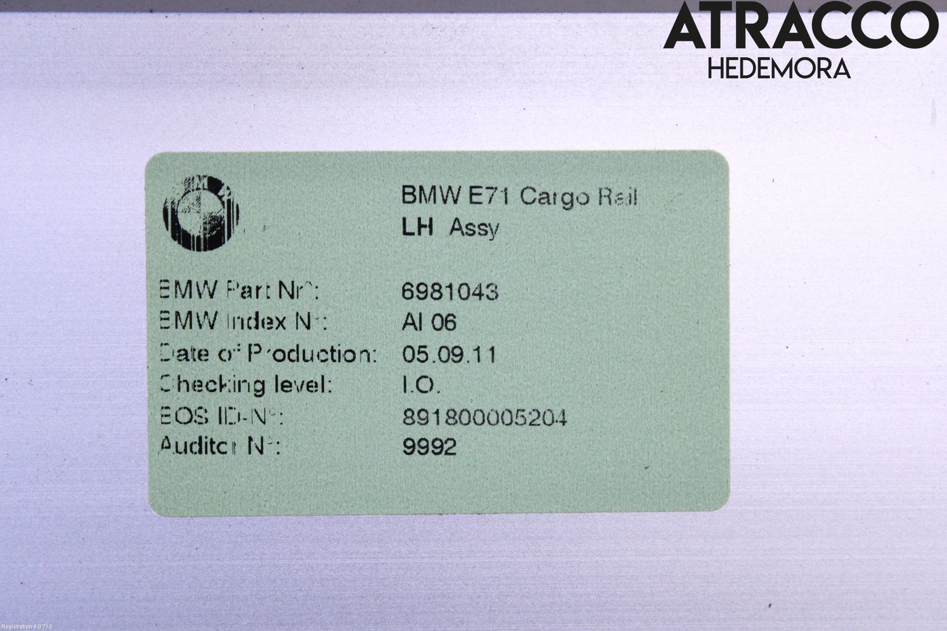 BMW X6 E71/E72   08-14 Bakluke Bun (Utgår 5023)