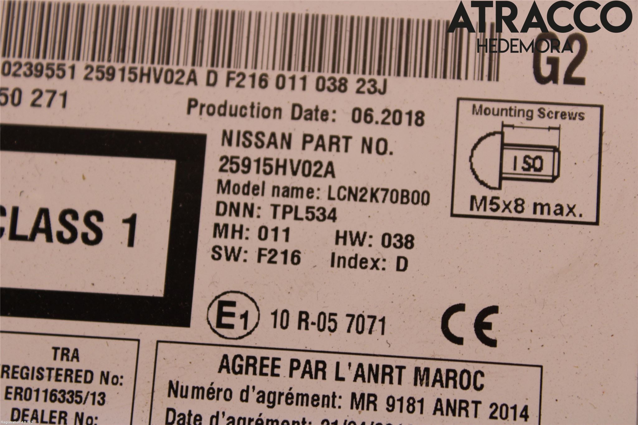 Nissan QASHQAI 17-21 Stereo Radio Med Cd