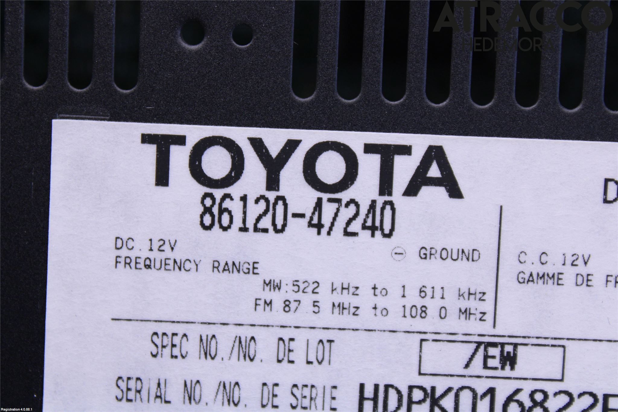 Toyota PRIUS NWH20 04-08 Stereo Radio Med Cd