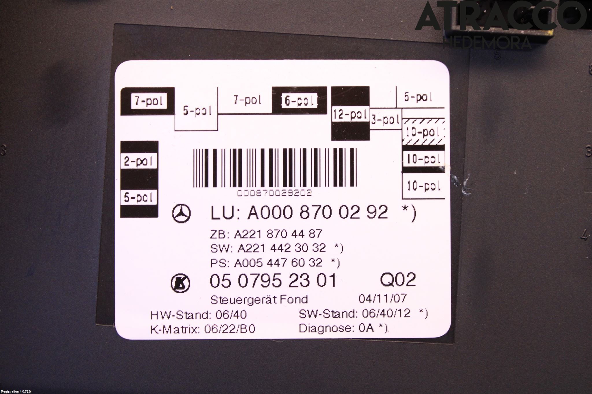 Mercedes-Benz MB S-KLASS (W221) 05-13 Styreenhet Dør