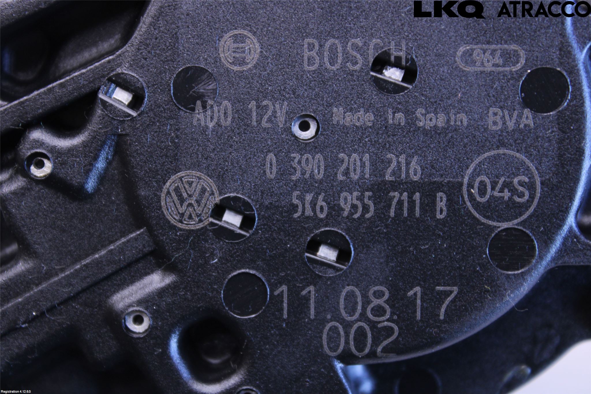 Volkswagen VW GOLF VI 09-13 Viskermotor Bakluke