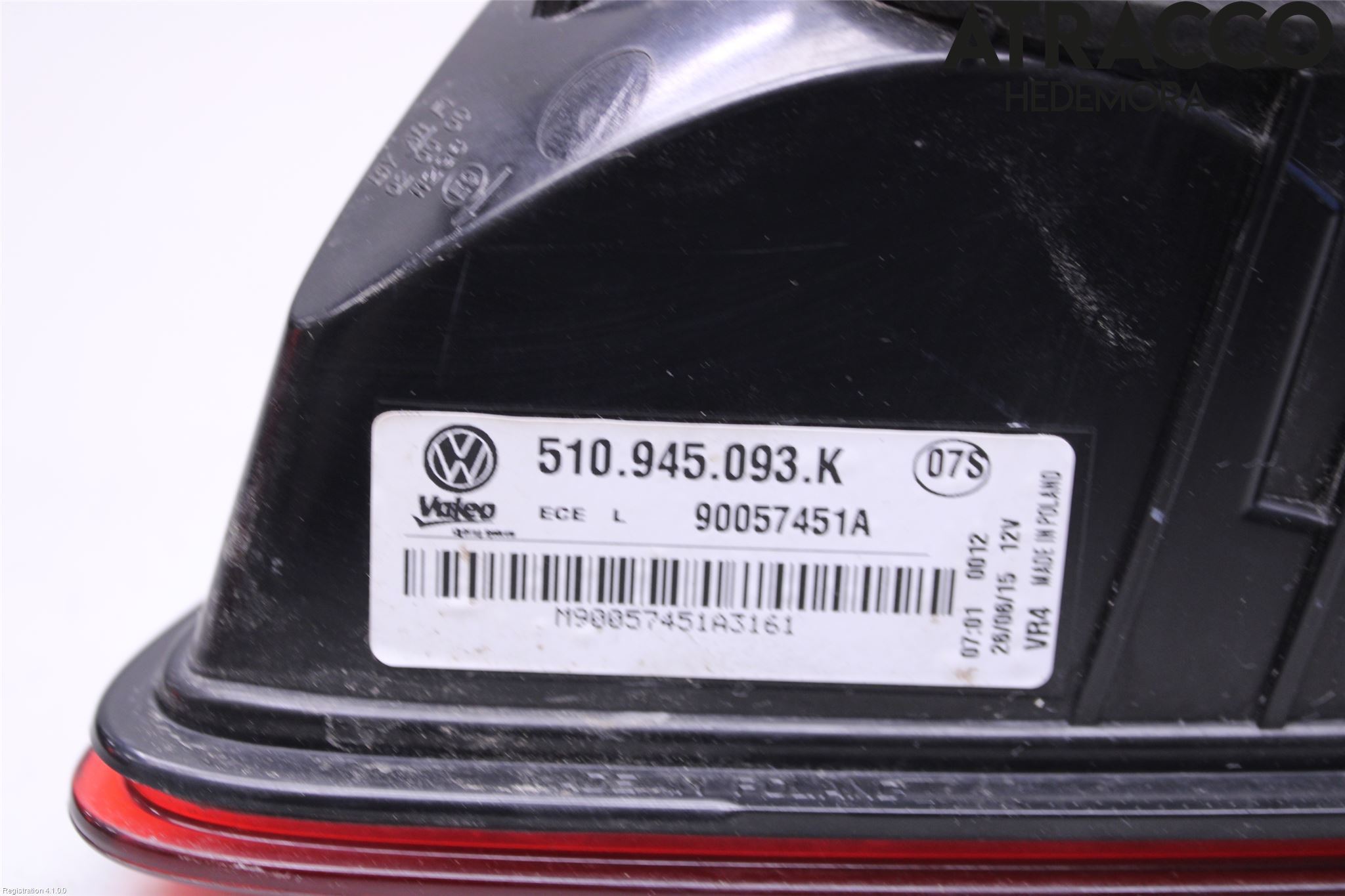 Volkswagen VW GOLF SPORTSVAN 15-20 Baklykt Venstre  På Luke(Indre