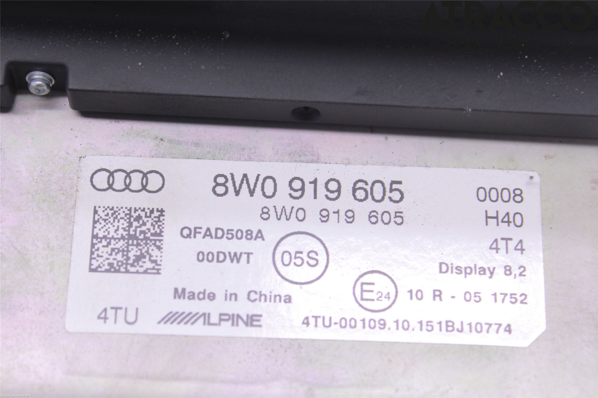 Audi A4/S4 B9 16-19 Instr Skjerm Dvd-Gps-Ac-Tlf