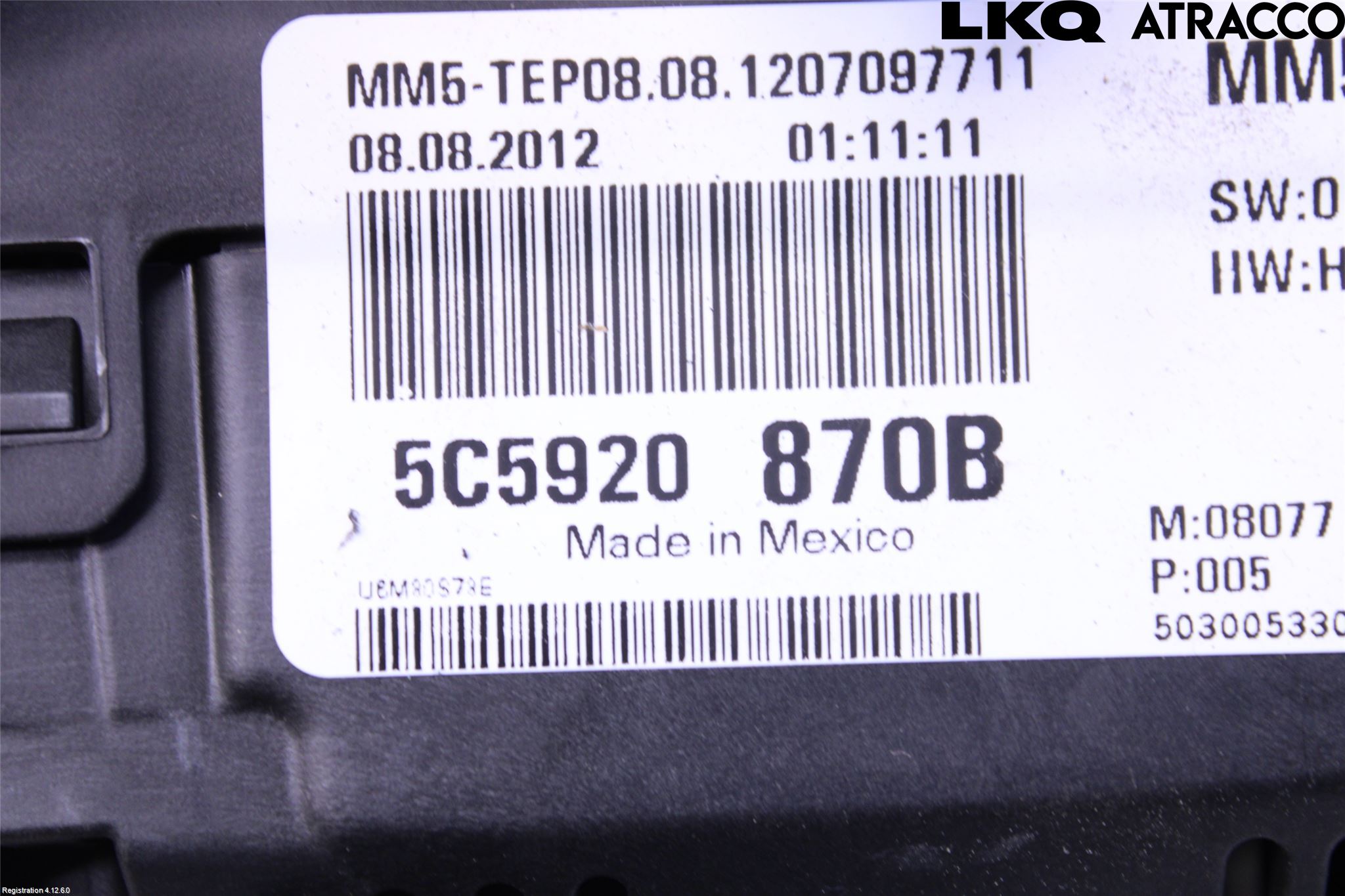 Volkswagen VW BEETLE 12- Instr Kombinert