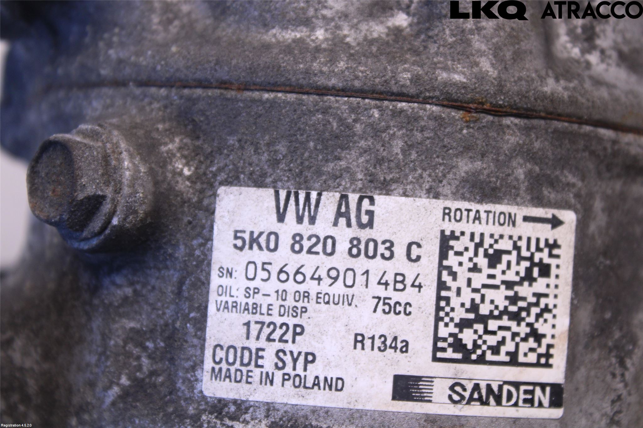 Volkswagen VW PASSAT 11-14 Varme Ac Kompressor