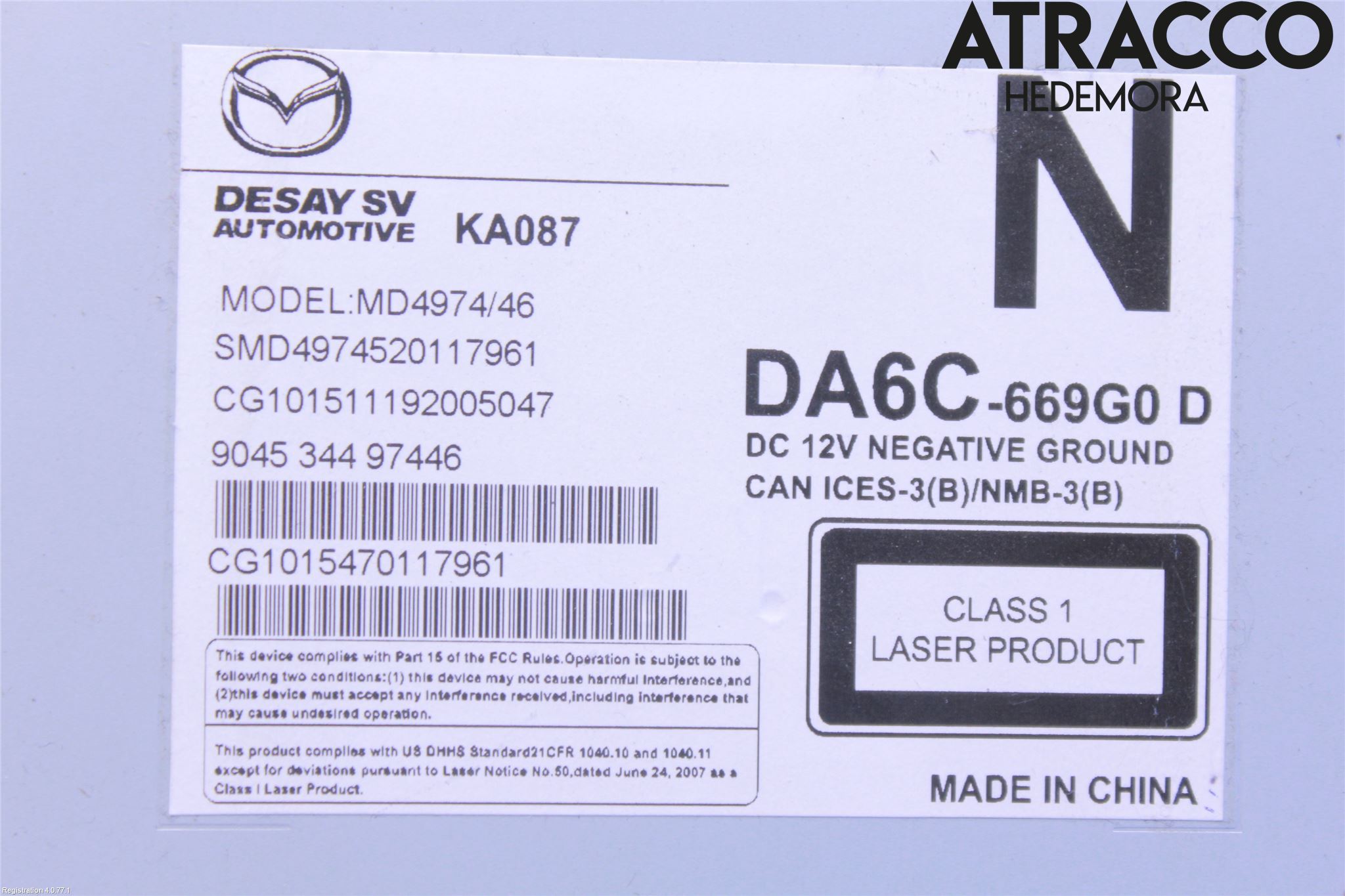 Mazda 2 (DJ) 15-22 Stereo Radio Med Cd