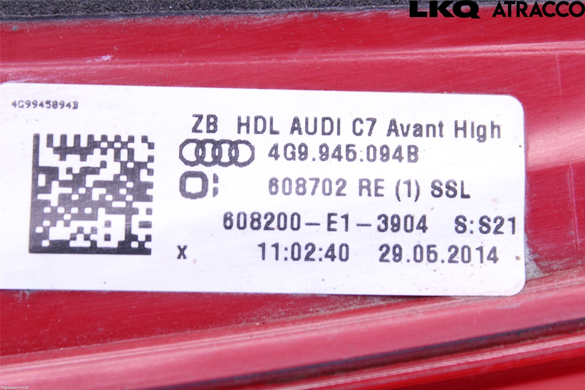 Audi A6 ALLROAD 12-18 Baklykt Høyre  På Luke(Indre)