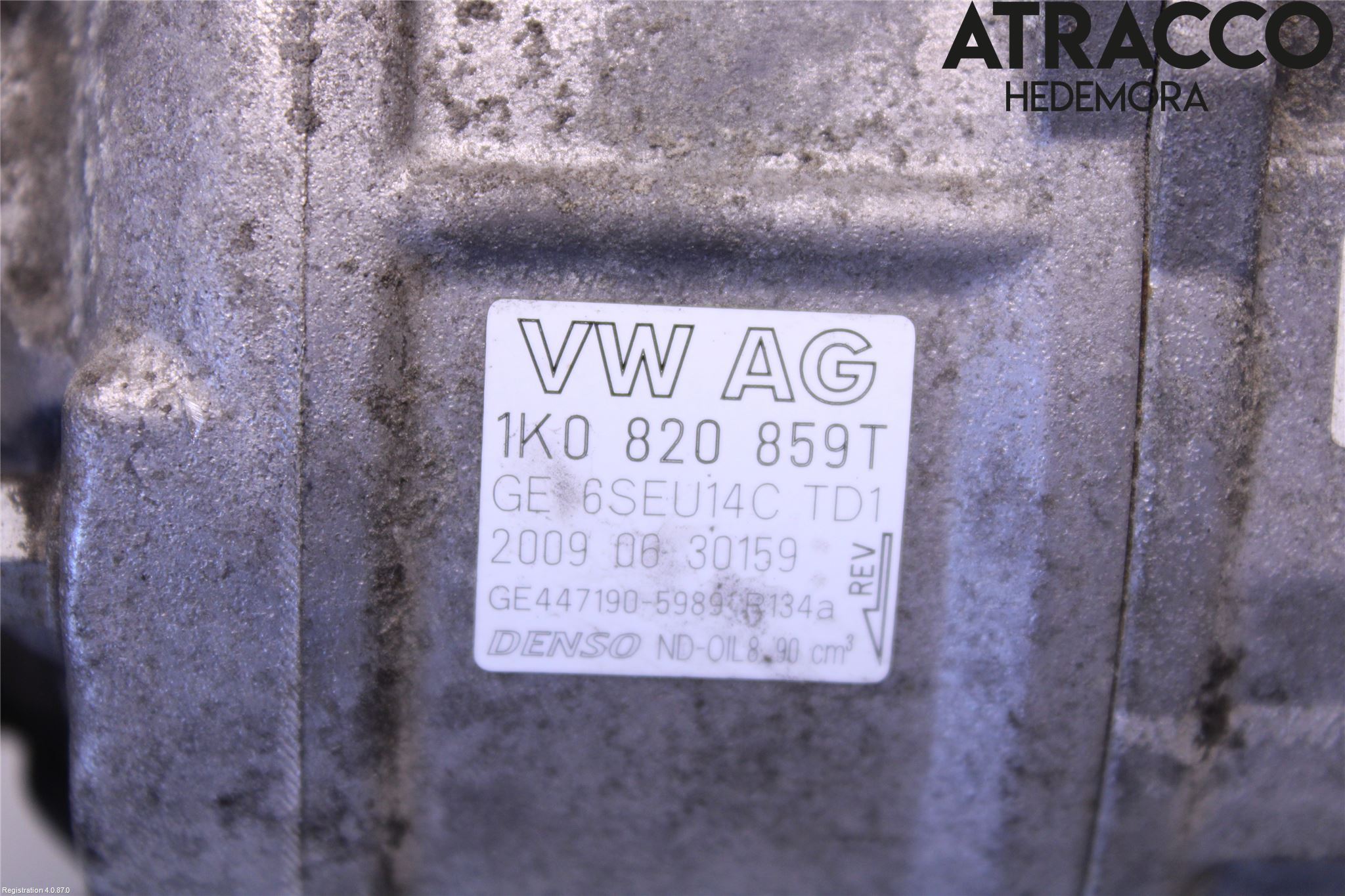Volkswagen VW GOLF VI 09-13 Varme Ac Kompressor