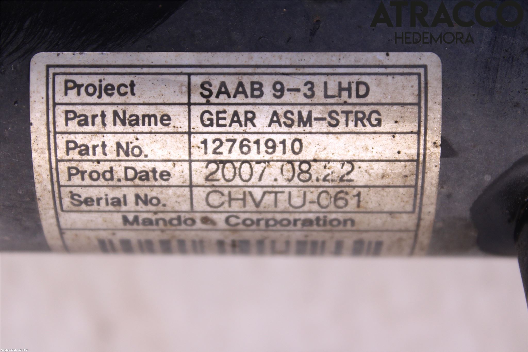 Saab 9-3 VER2/VER3 08-15 Servo Snekke - Tannstang