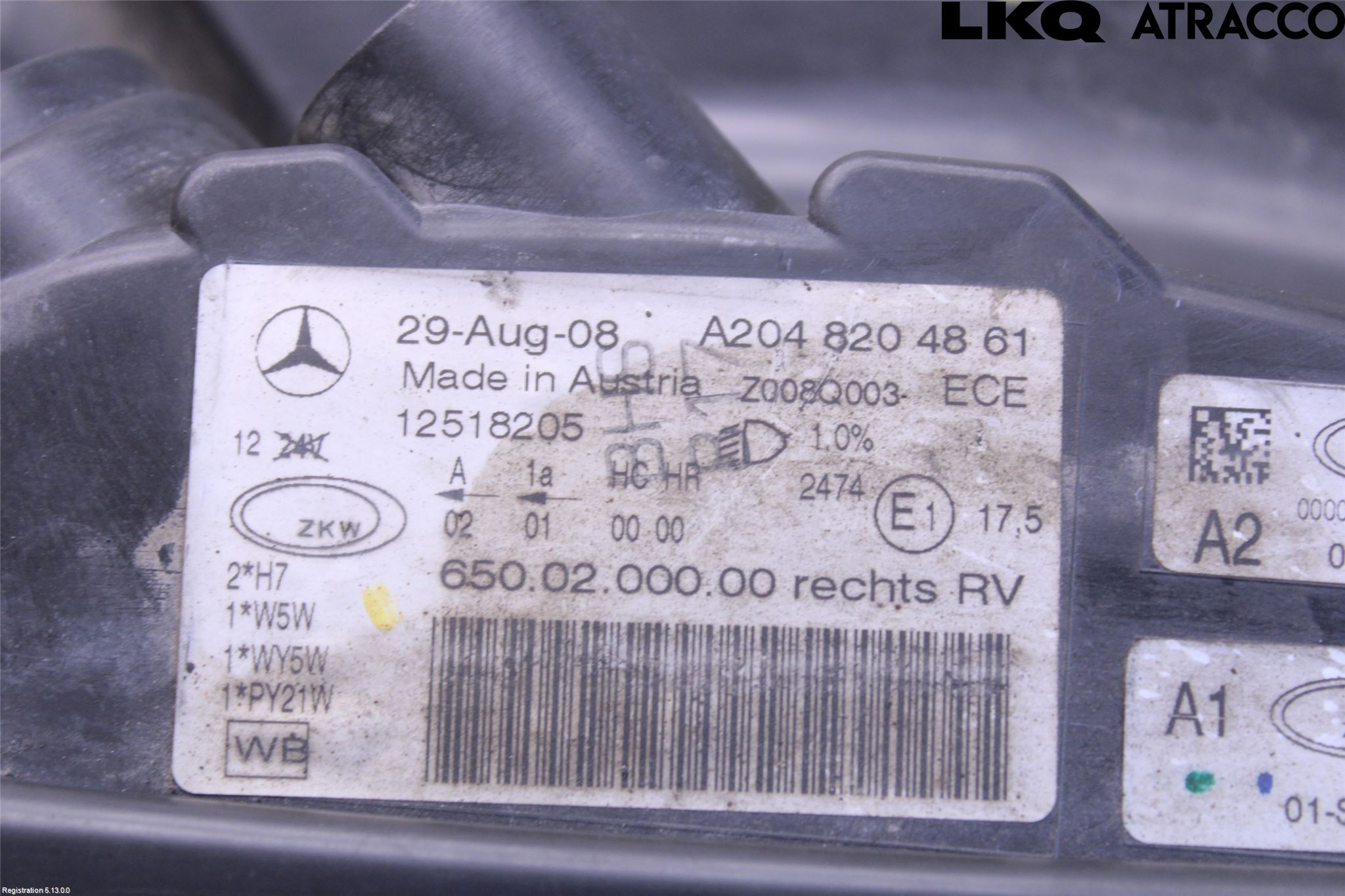 Mercedes-Benz MB GLK-KLASS (X204) 08-16 Frontlykt Høyre