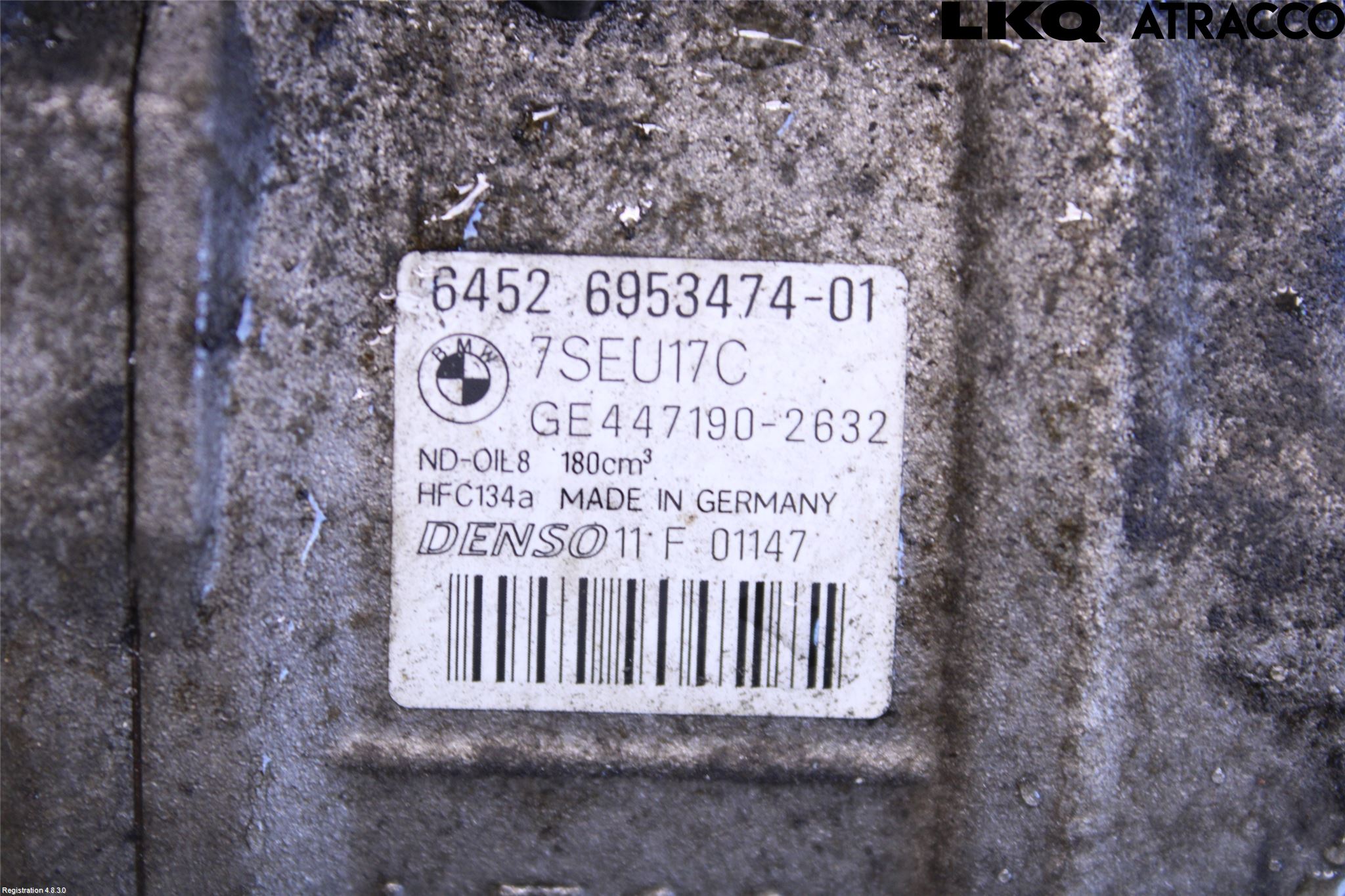 BMW 5 E60/61 Sed/Tou 02-10 Varme Ac Kompressor