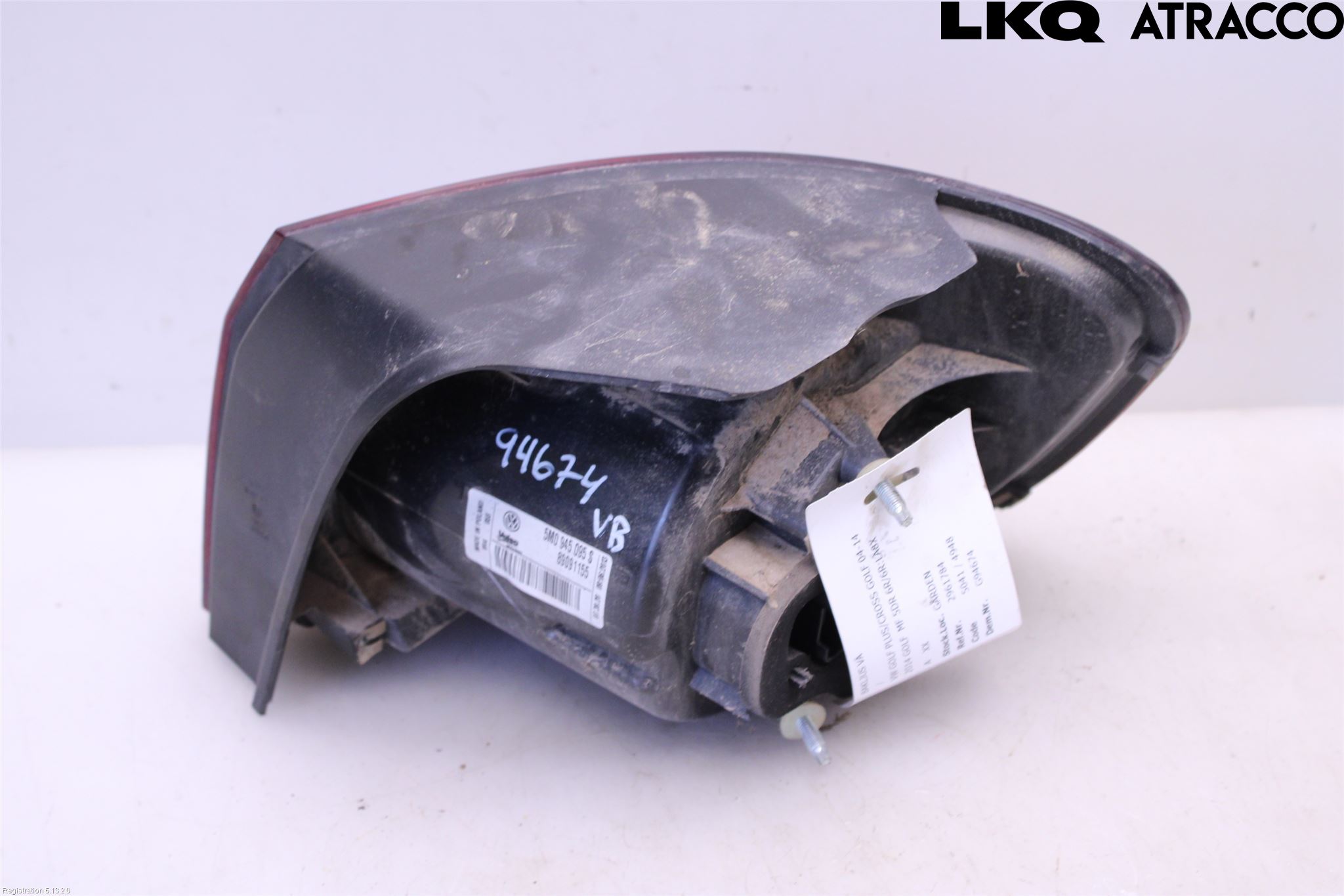 Volkswagen VW GOLF PLUS/CROSS GOLF 04-14 Baklykt Venstre