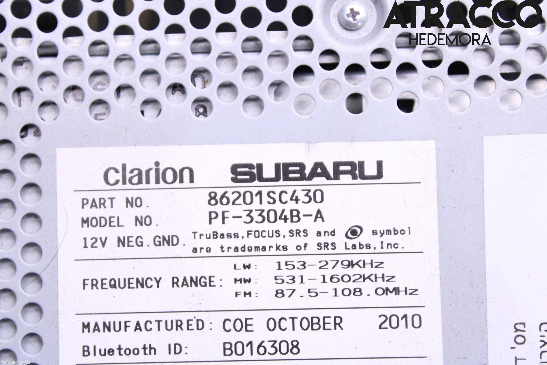 Subaru FORESTER SH  08-13 Stereo Radio Med Cd