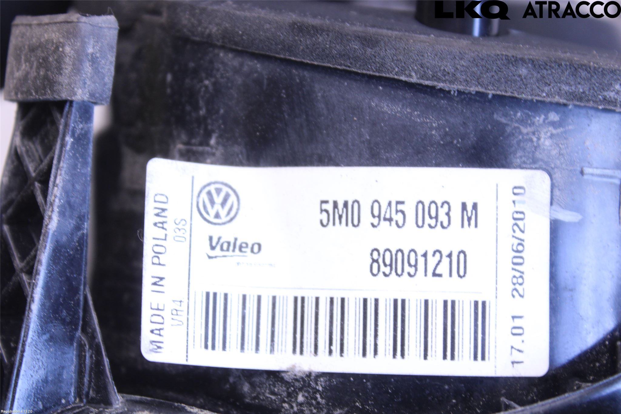 Volkswagen VW GOLF PLUS/CROSS GOLF 04-14 Baklykt Venstre  På Luke(Indre