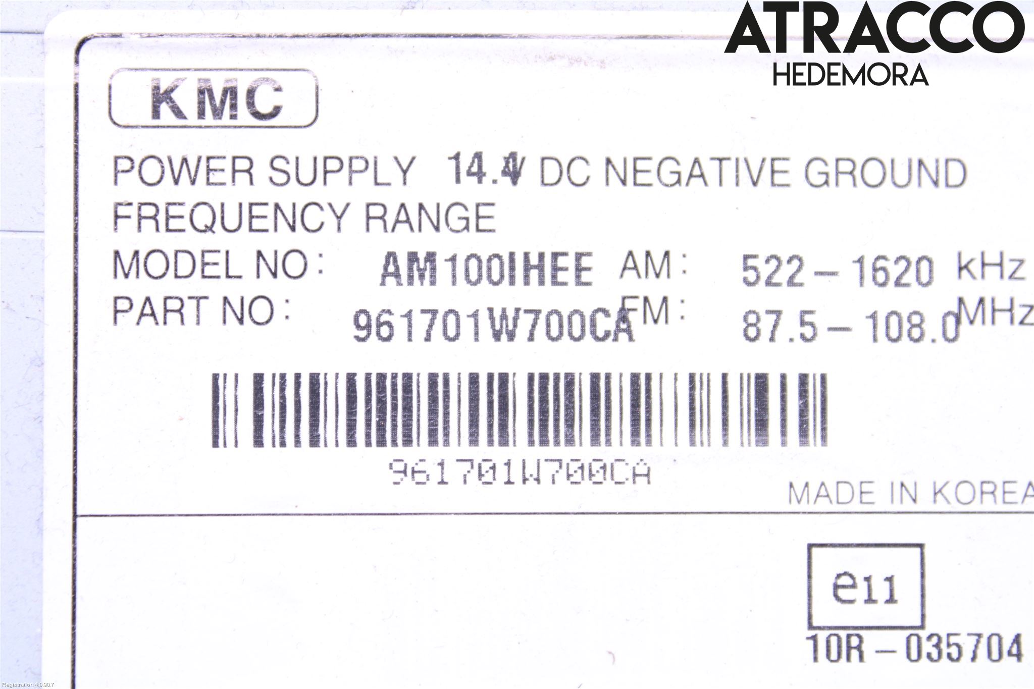 Kia RIO 17- Stereo Radio Med Cd