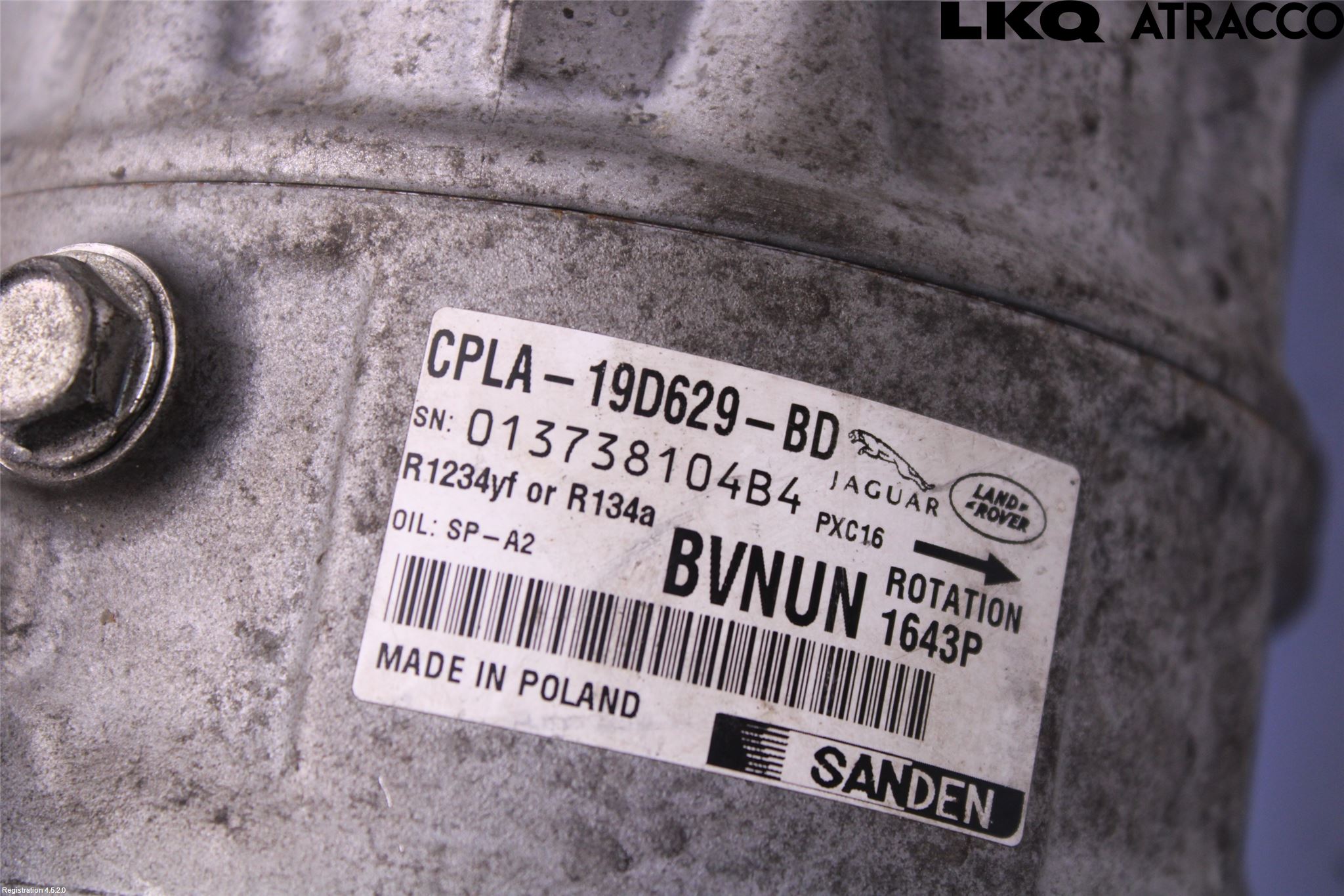 Landrover RANGE ROVER (L405) 13-21 Varme Ac Kompressor