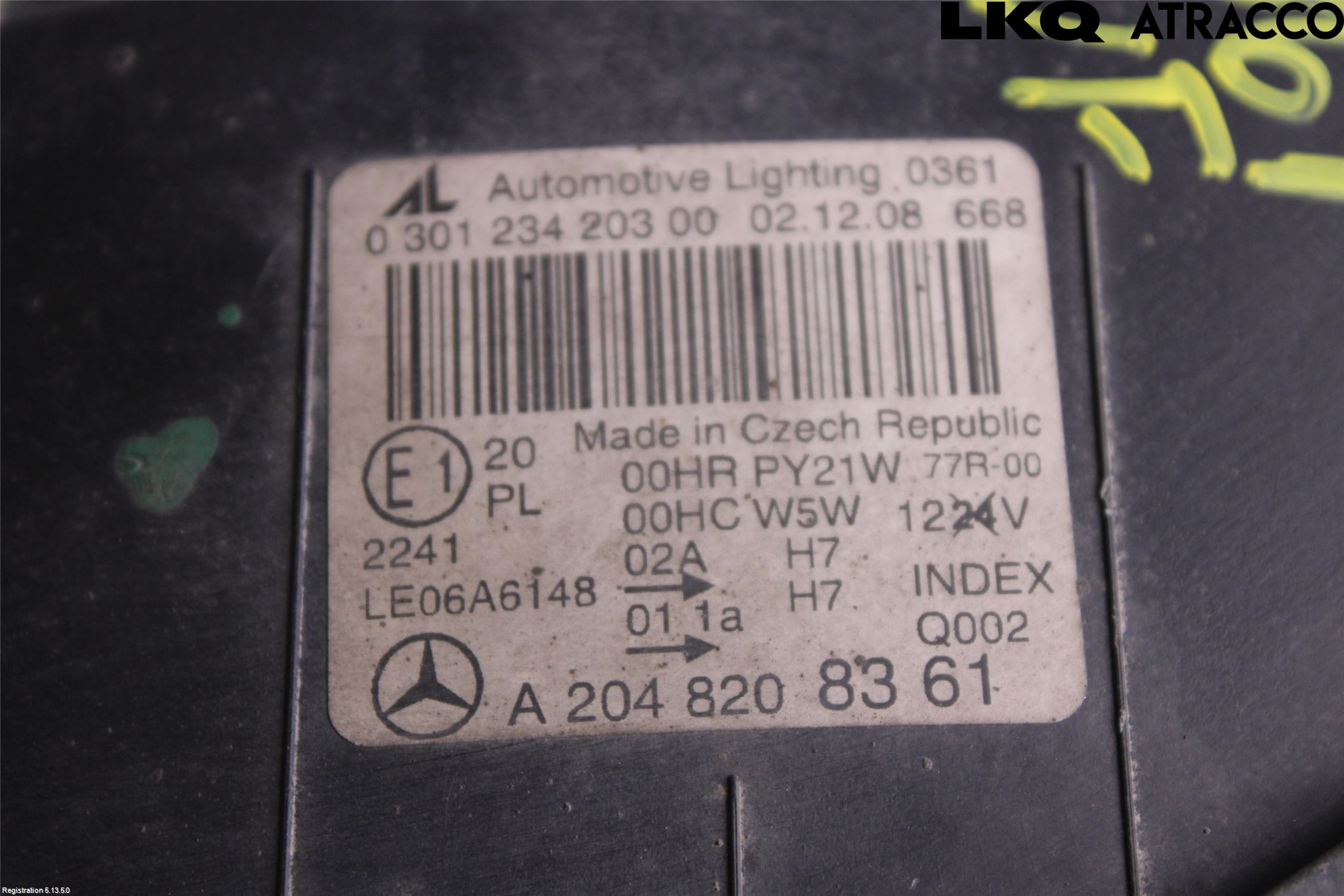 Mercedes-Benz MB C-KLASS (W204) 07-15 Frontlykt Venstre