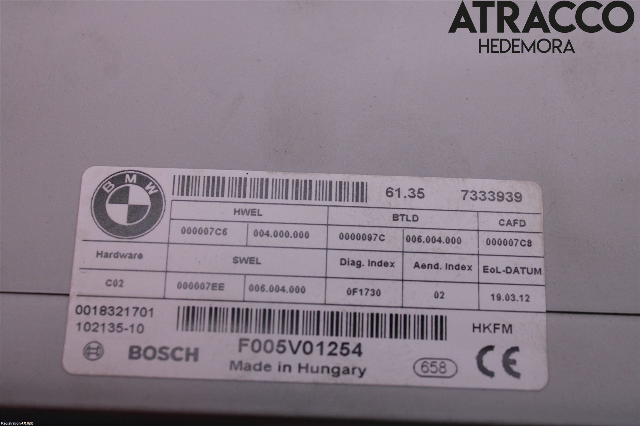 BMW 5 F10/F11/F18 09-17 Styreenhet Bakluke