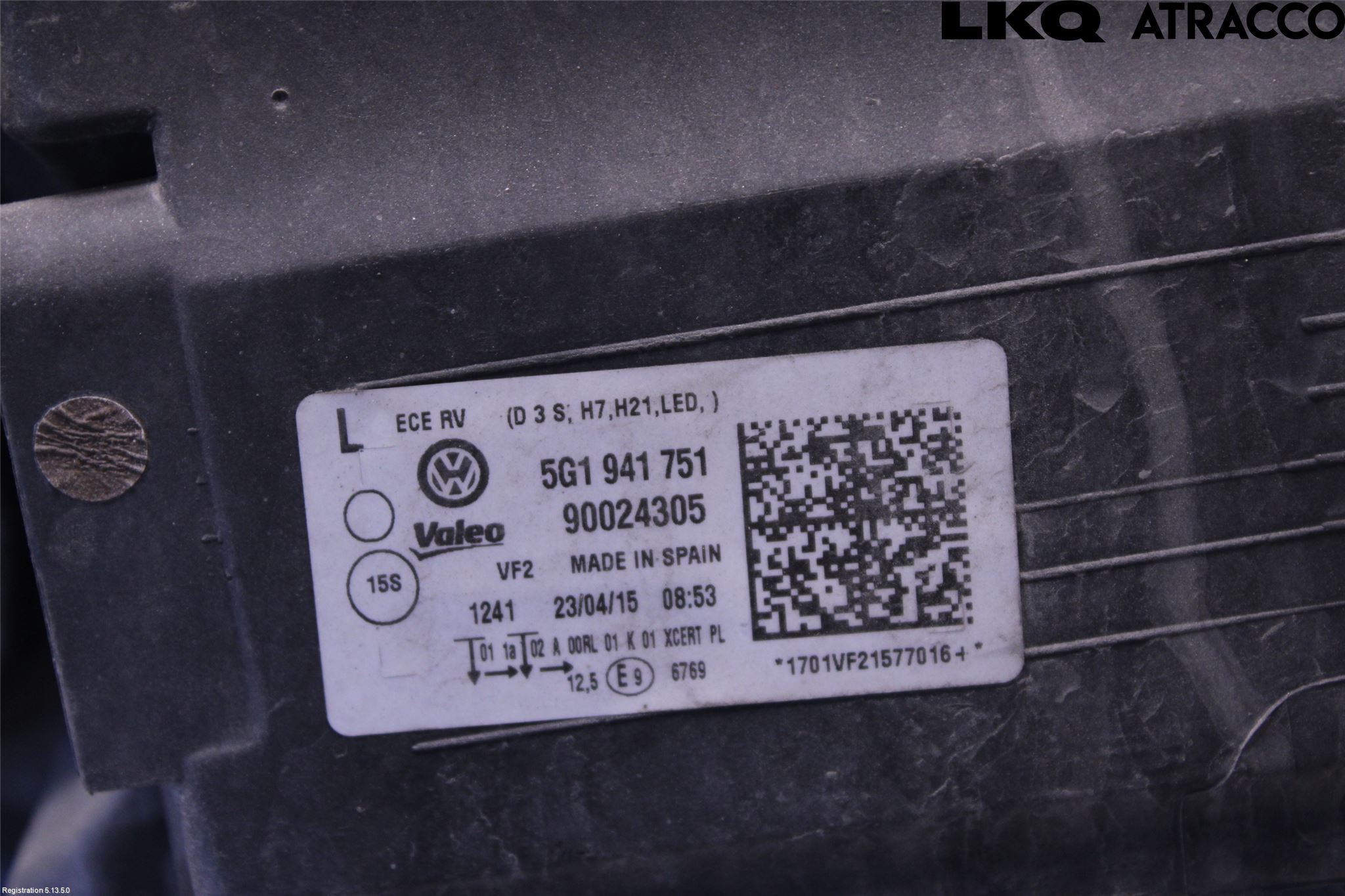 Volkswagen VW GOLF / E-GOLF VII 13-20 Frontlykt Venstre