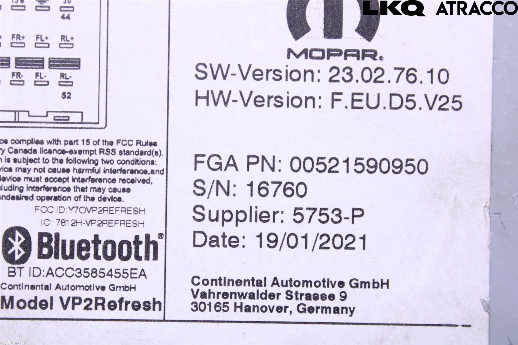 Fiat TIPO/CROSS 16- Stereo Radio Med Cd