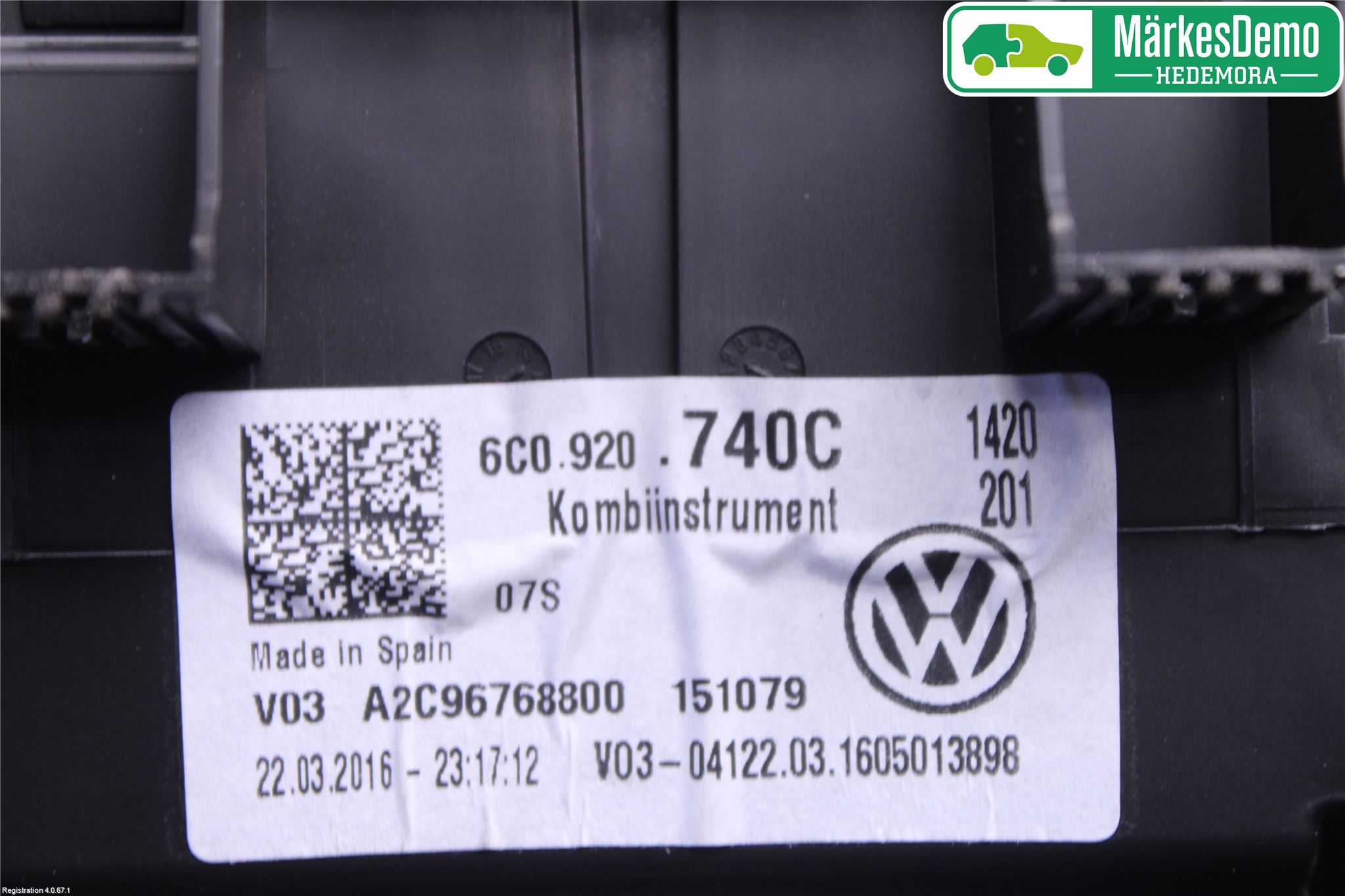 Volkswagen VW POLO 10-17 Instr Kombinert