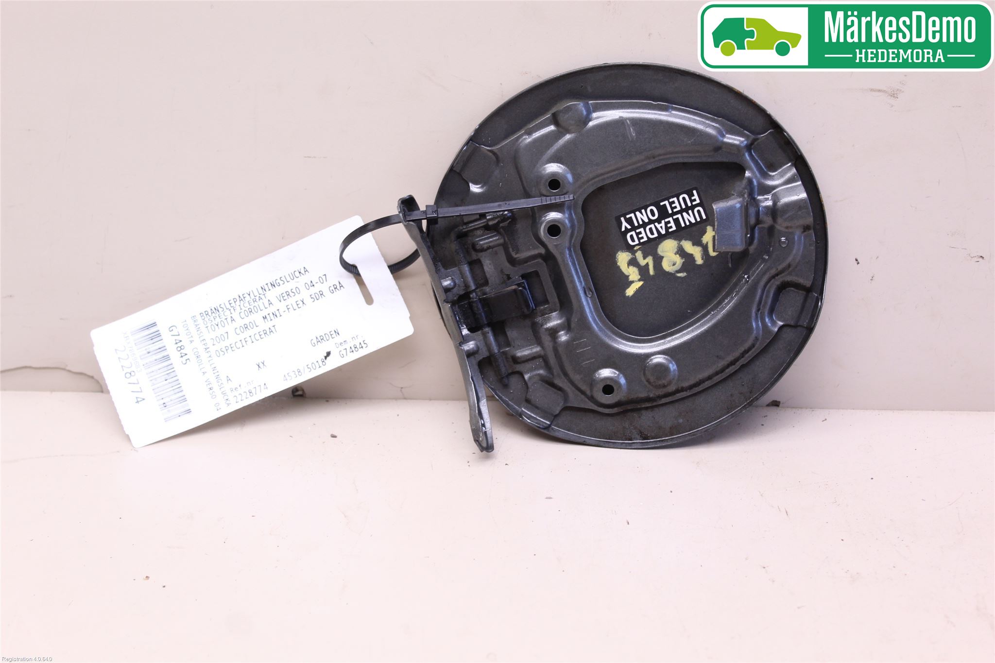 Toyota COROLLA VERSO 04-07 Drivstoff Tankluke