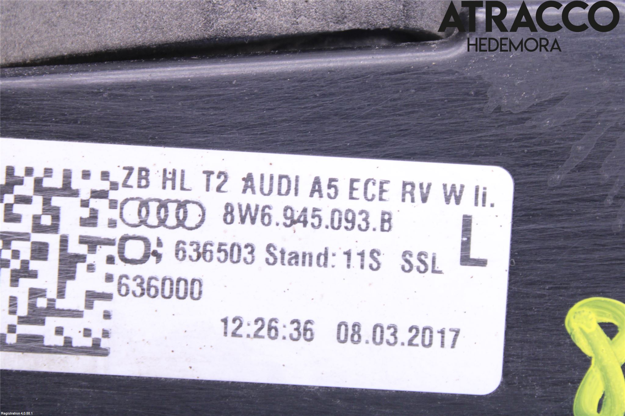 Audi A5 17- Baklykt Venstre  På Luke(Indre