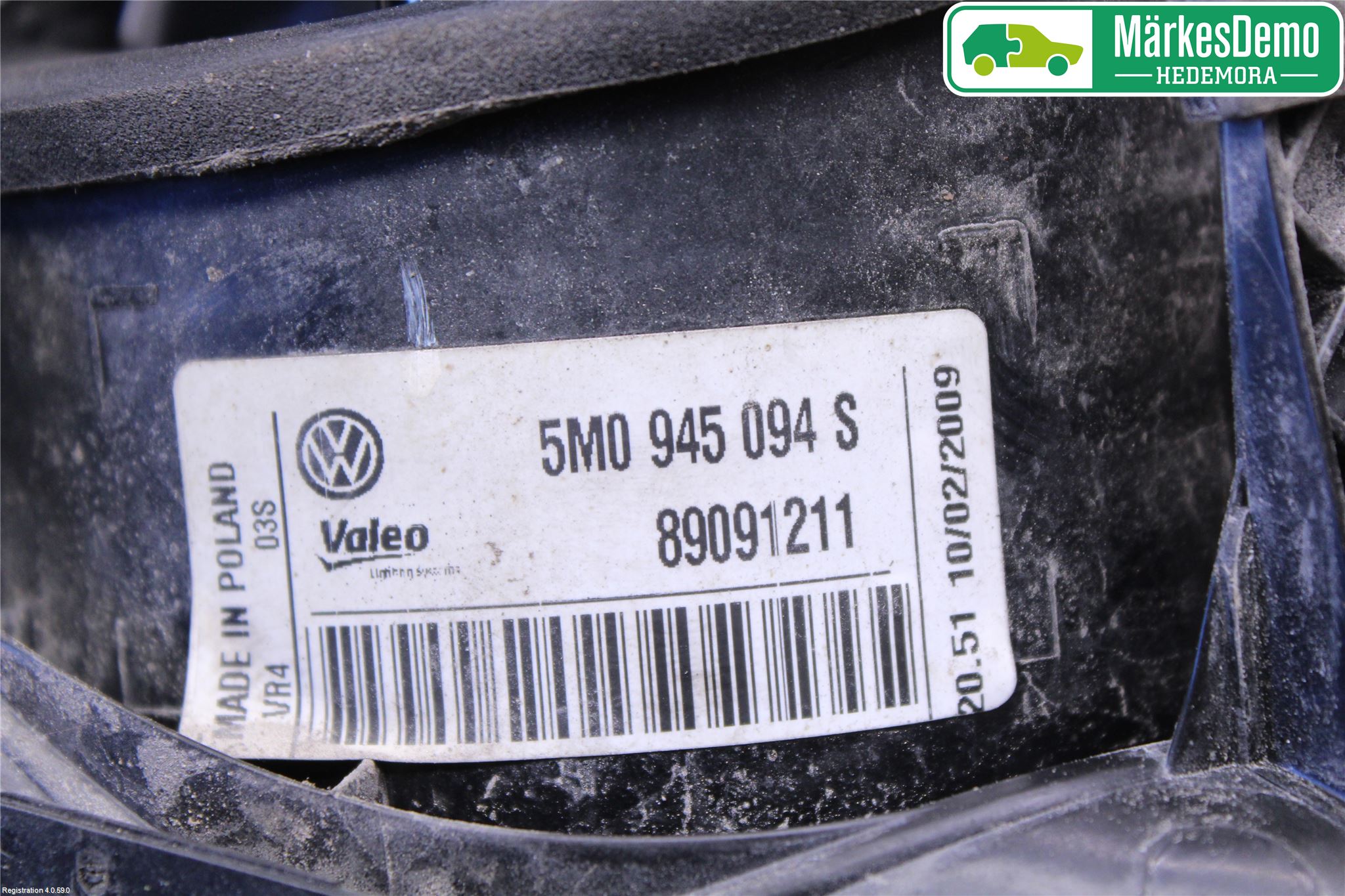 Volkswagen VW GOLF PLUS/CROSS GOLF 04-14 Baklykt Høyre  På Luke(Indre)