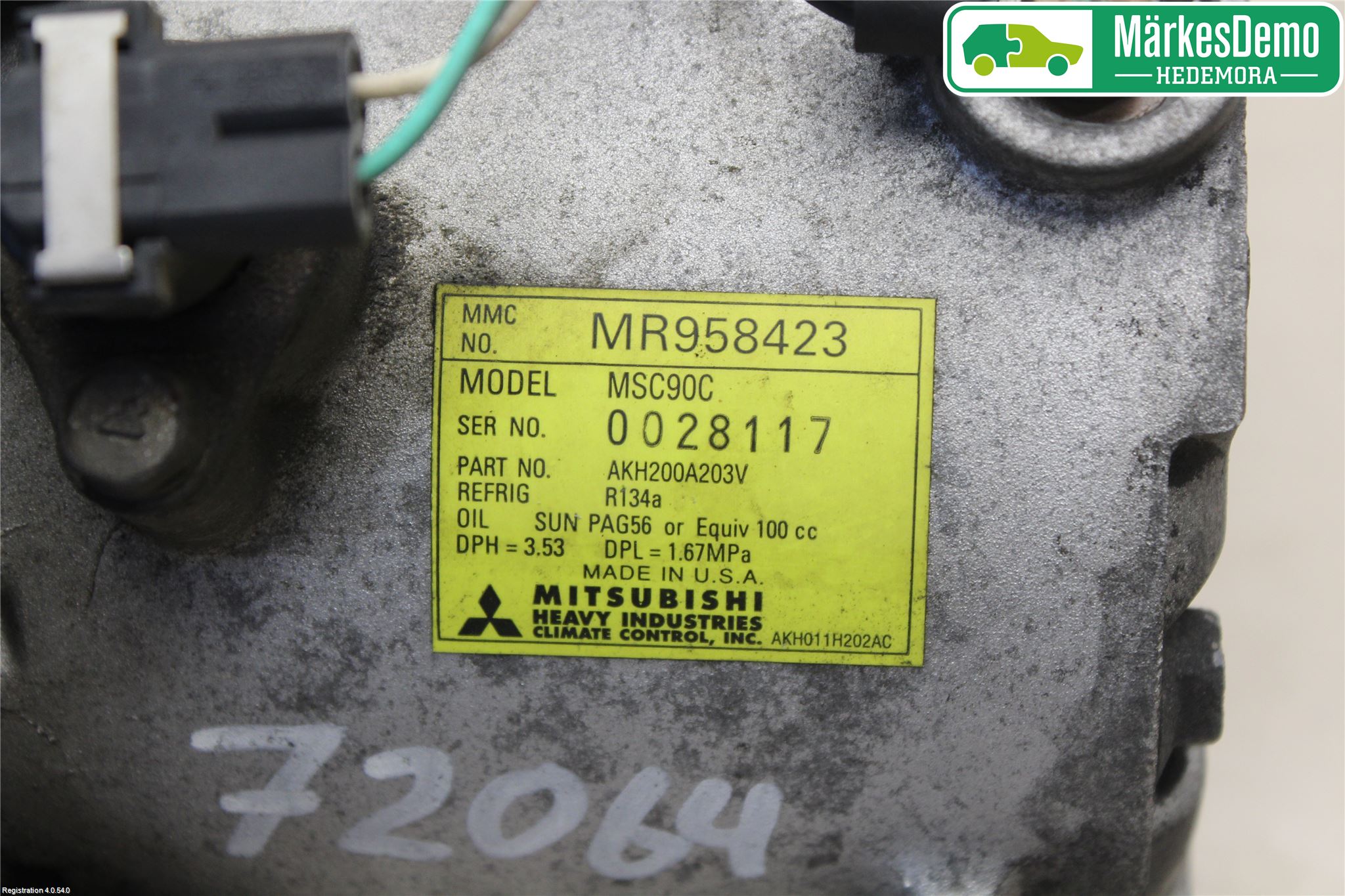 Mitsubishi ECLIPS Varme Ac Kompressor