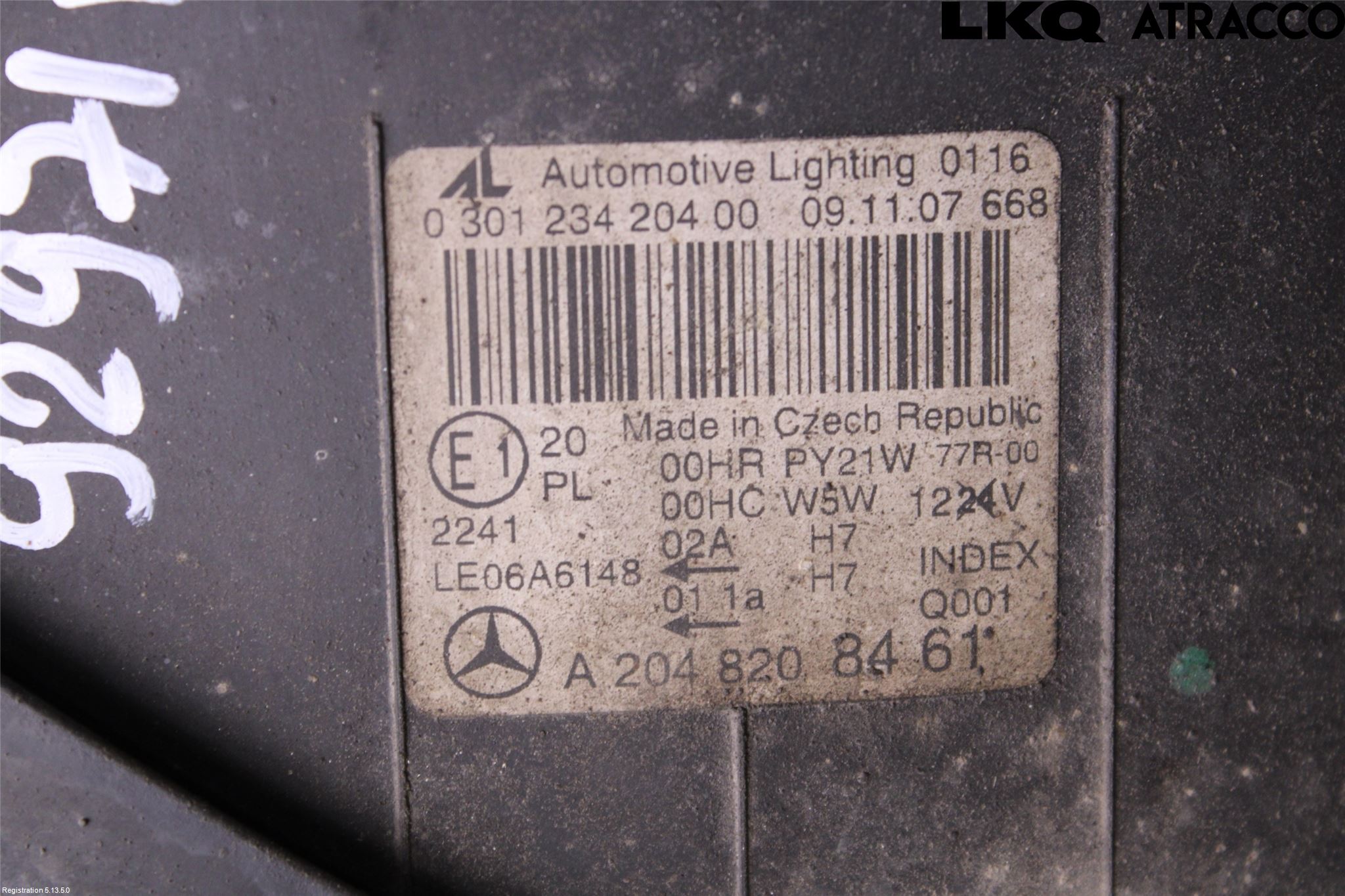 Mercedes-Benz MB C-KLASS (W204) 07-15 Frontlykt Høyre