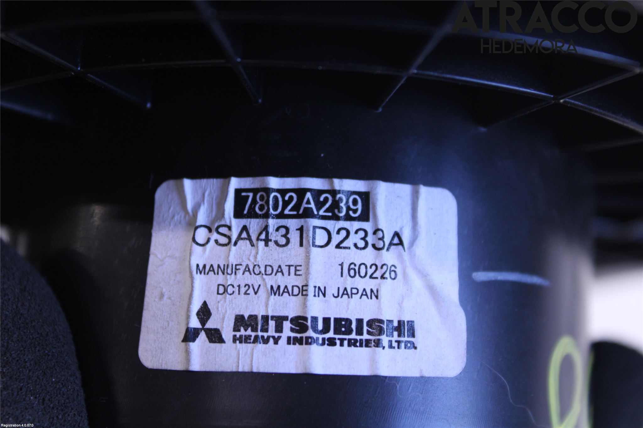 Mitsubishi ASX 10-22 Varme Ac Varmeapparatvifte