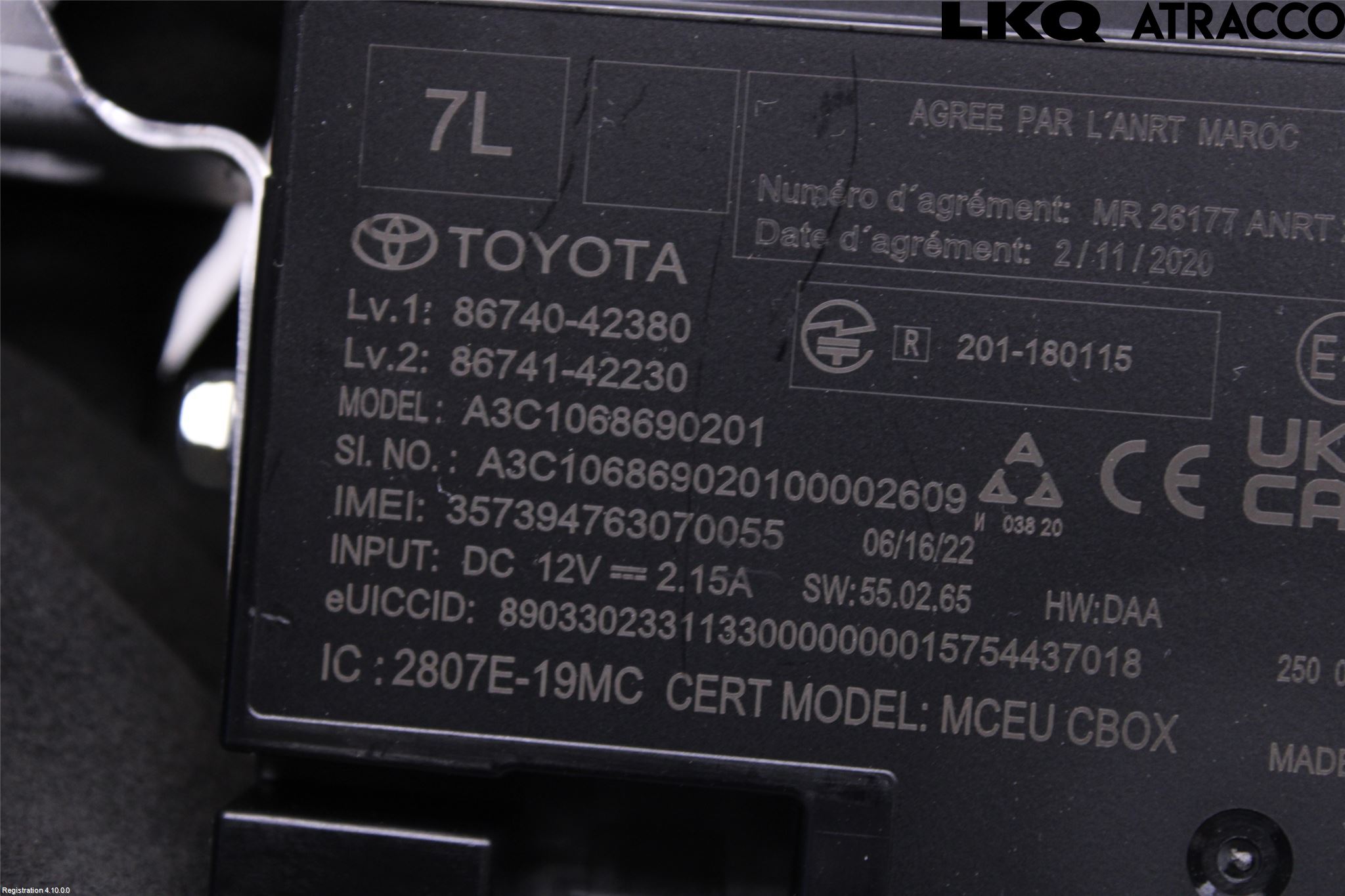 Toyota bZ4X EA10 22- Styreenhet Øvrig