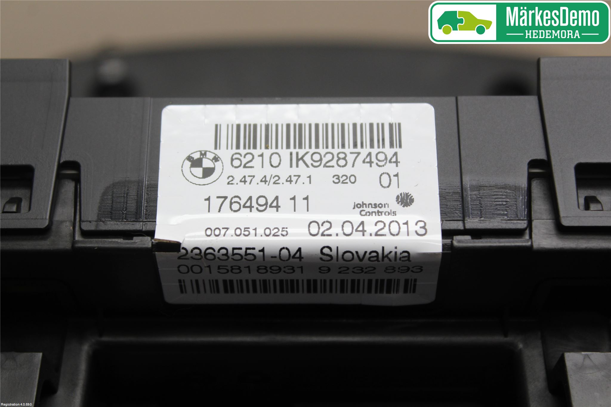 BMW 3 F30/F31/F80 12-19 Instr Kombinert