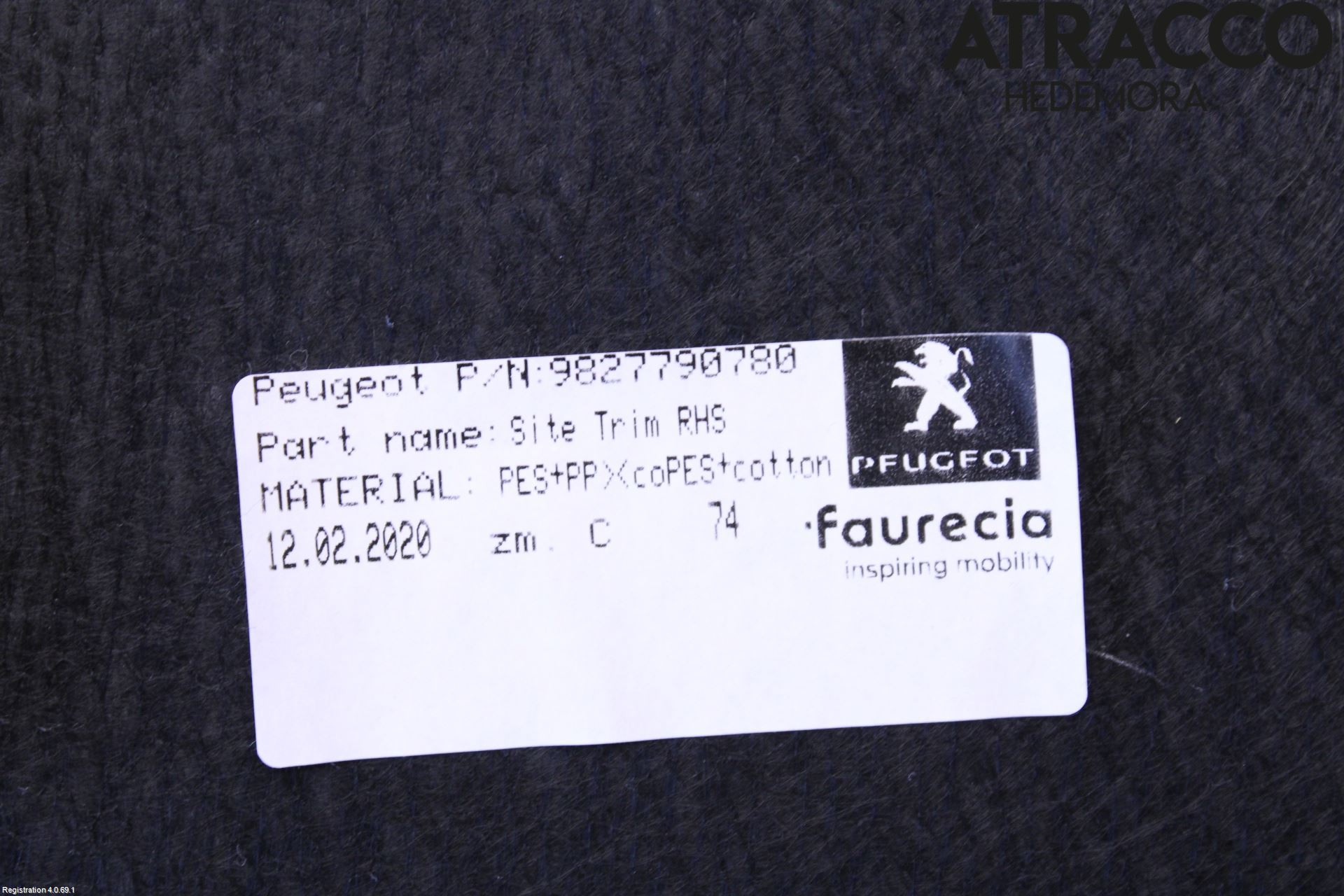 Peugeot 208/E-208 20- Innr Sidetrekk-Deksel
