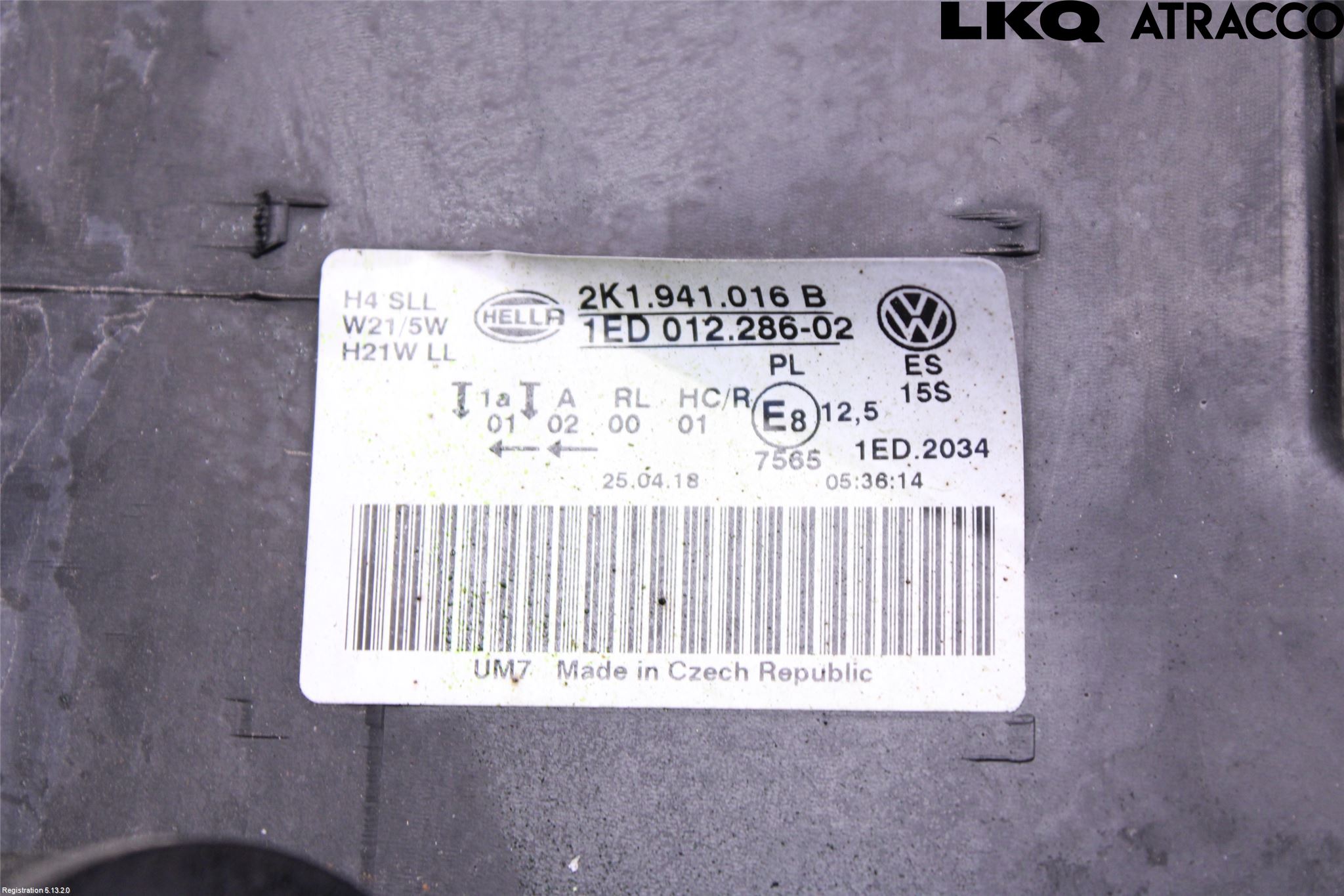 Volkswagen VW CADDY 16-20 Frontlykt Høyre