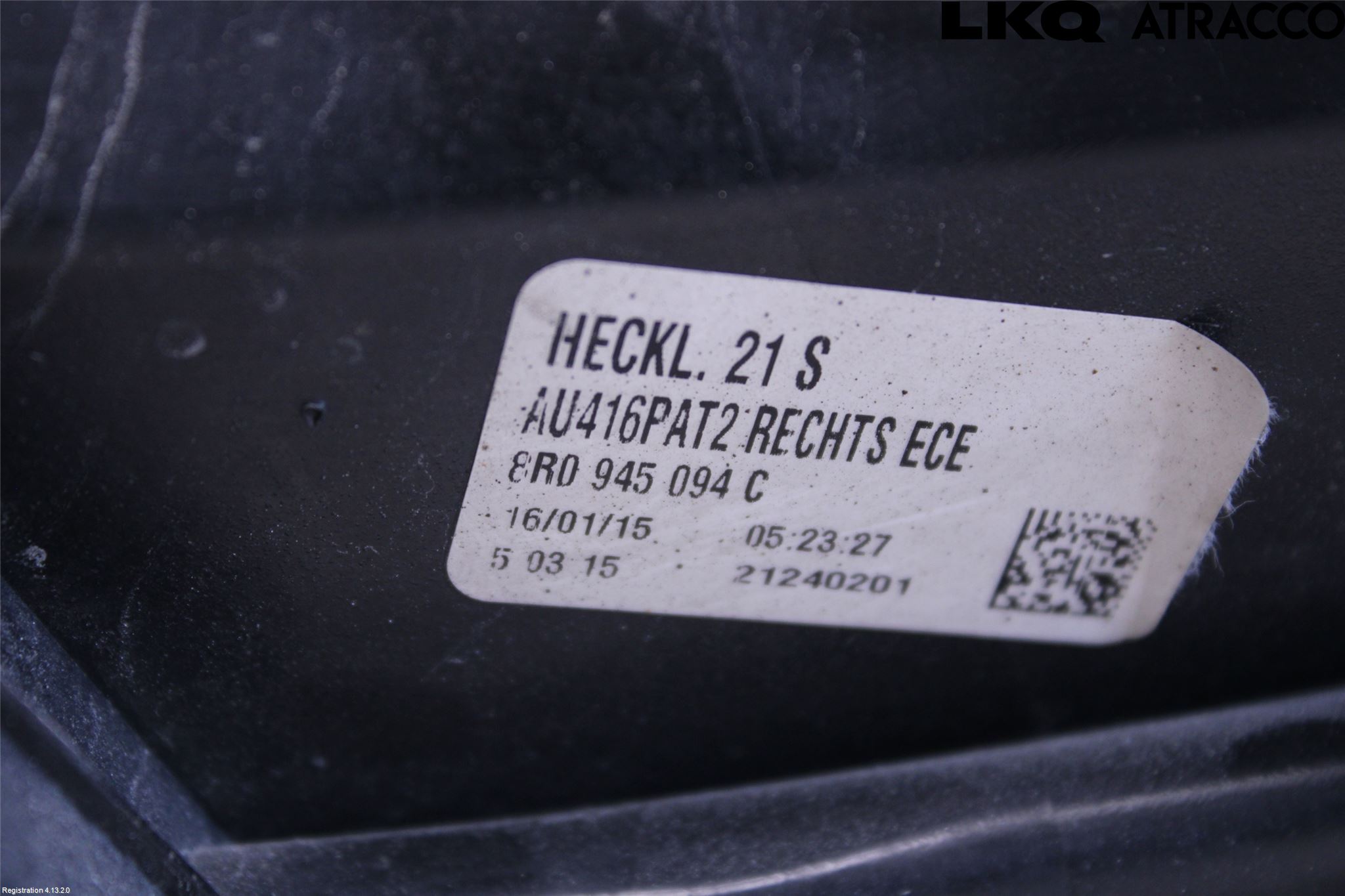 Audi Q5 09-16 Baklykt Høyre  På Luke(Indre)