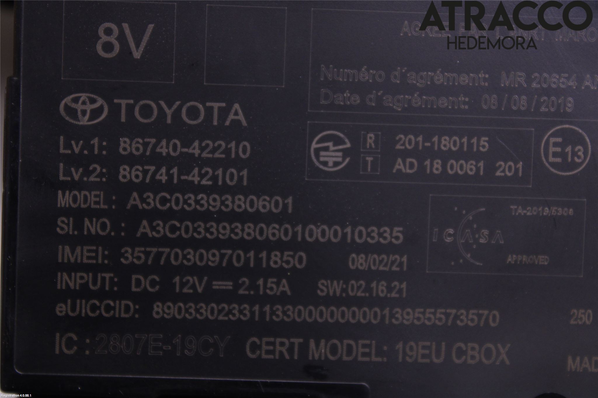 Toyota RAV4 19- Styreenhet Øvrig