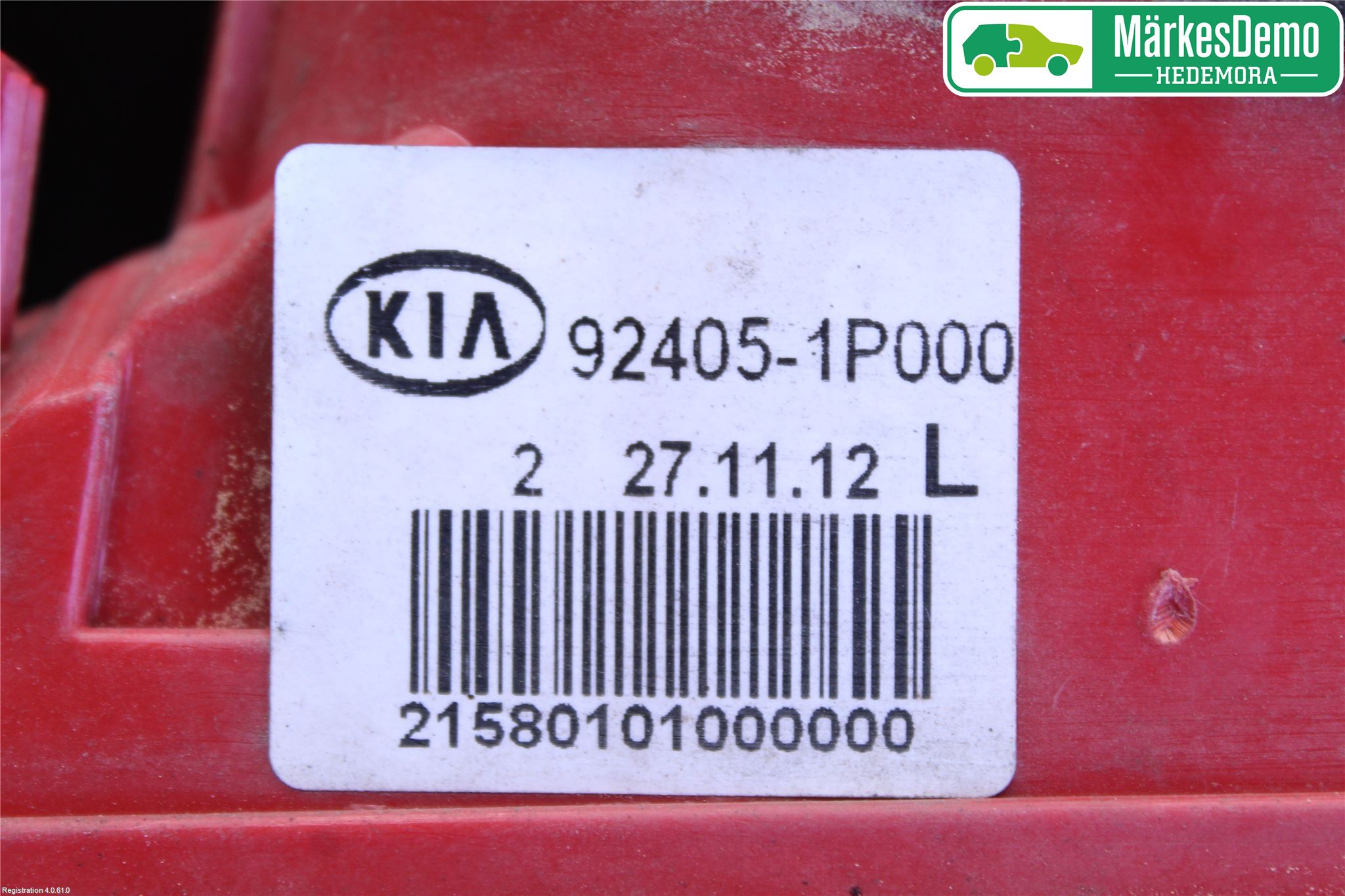 Kia VENGA 10-19 Baklykt Venstre  På Luke(Indre