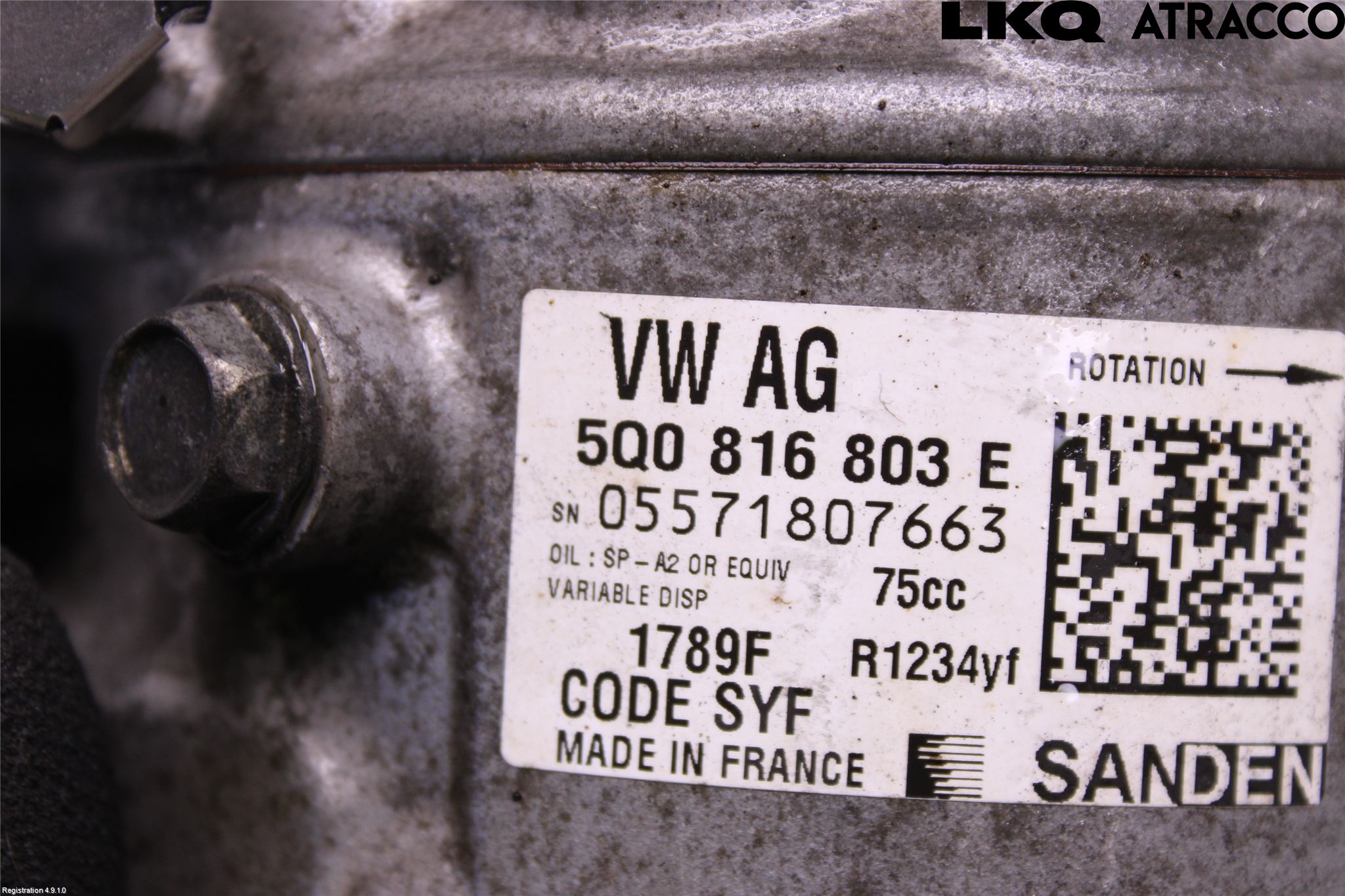Volkswagen VW GOLF / E-GOLF VII 13-20 Varme Ac Kompressor