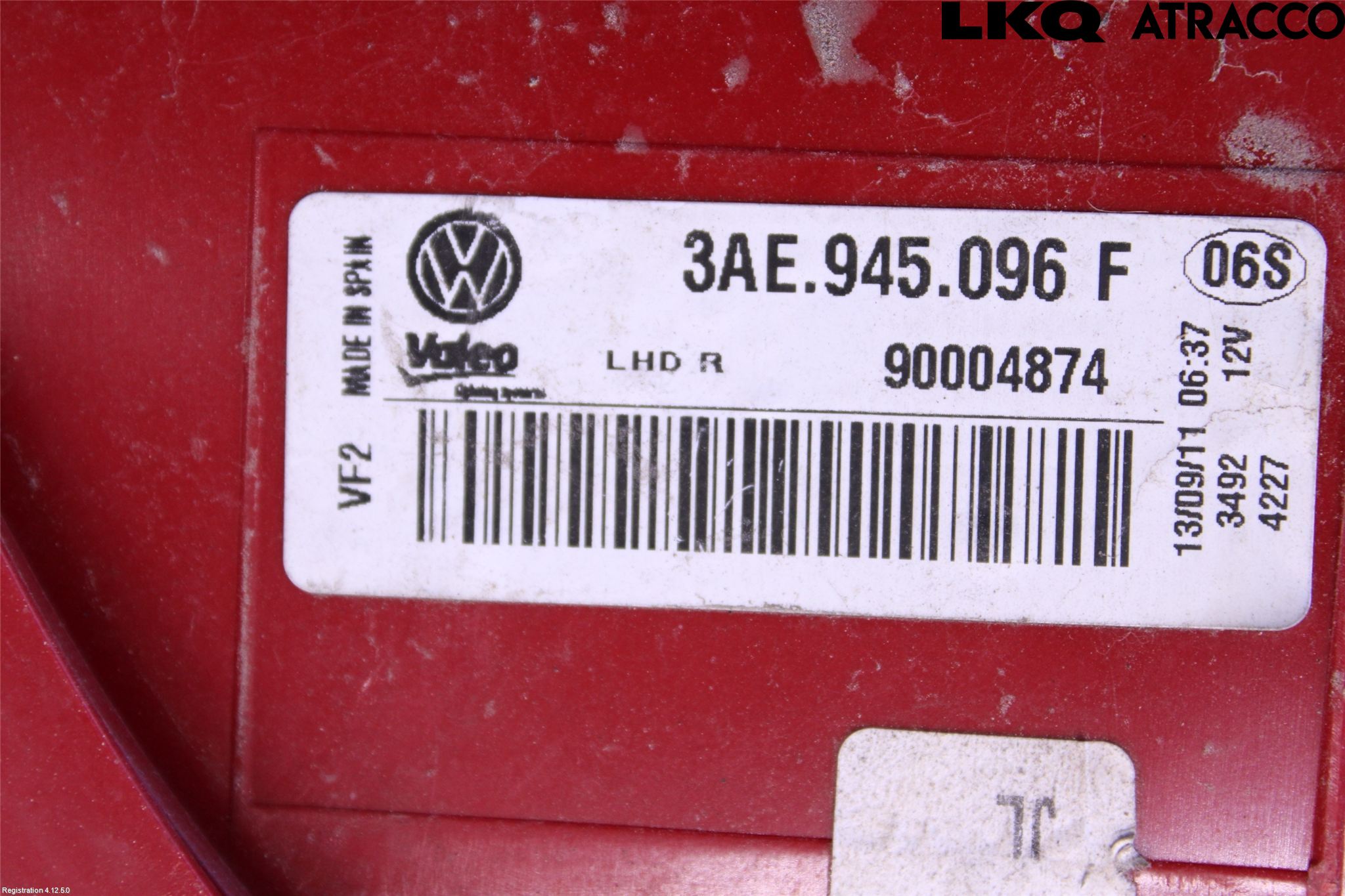 Volkswagen VW PASSAT 11-14 Baklykt Høyre