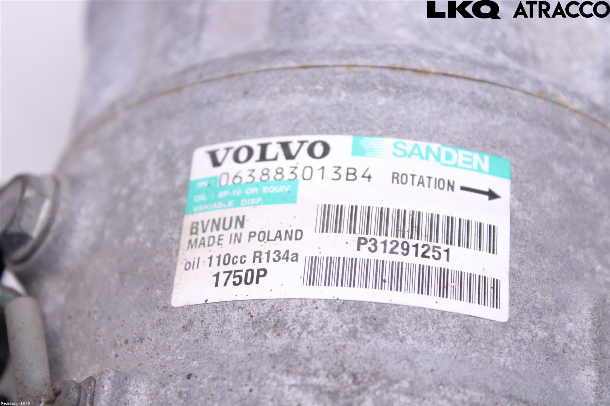 Volvo V40 12-19 Varme Ac Kompressor
