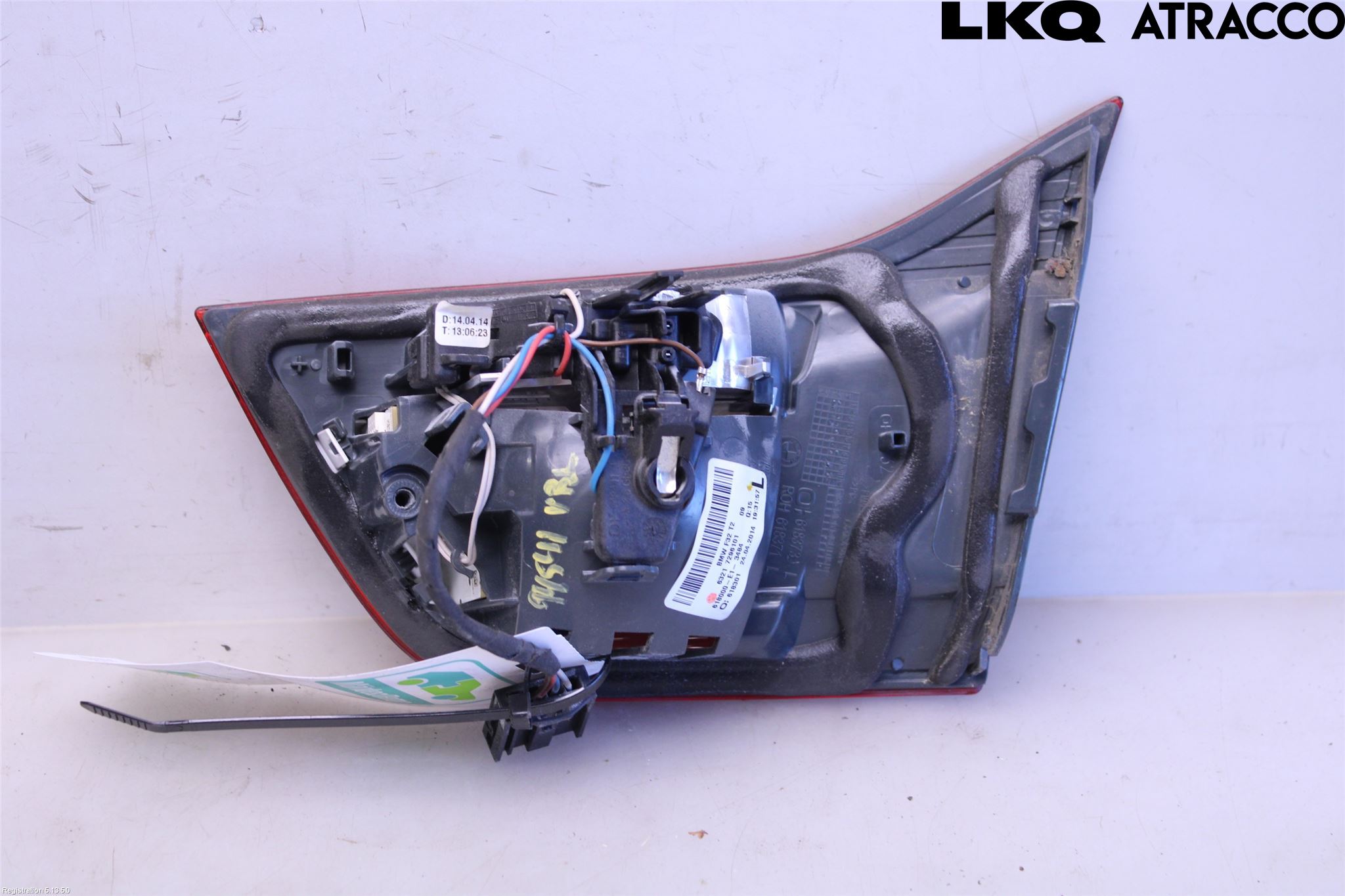BMW 4 F32/F33/F82/F83 13-20 Baklykt Venstre  På Luke(Indre
