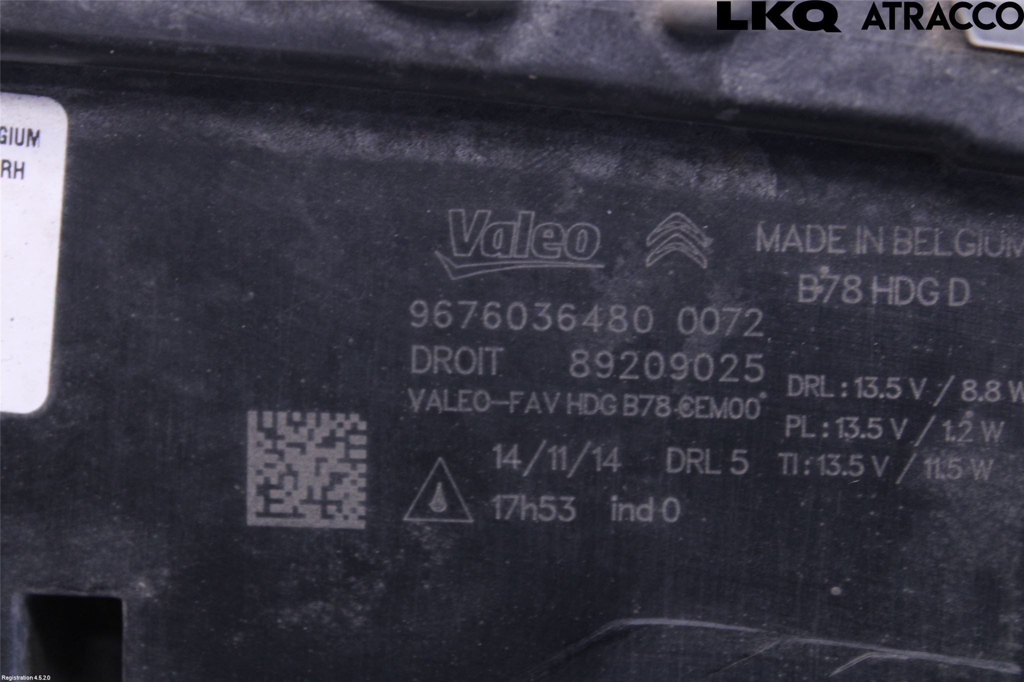 Citroen C4 PICASSO 14-18 Blinklykt Foran Høyre