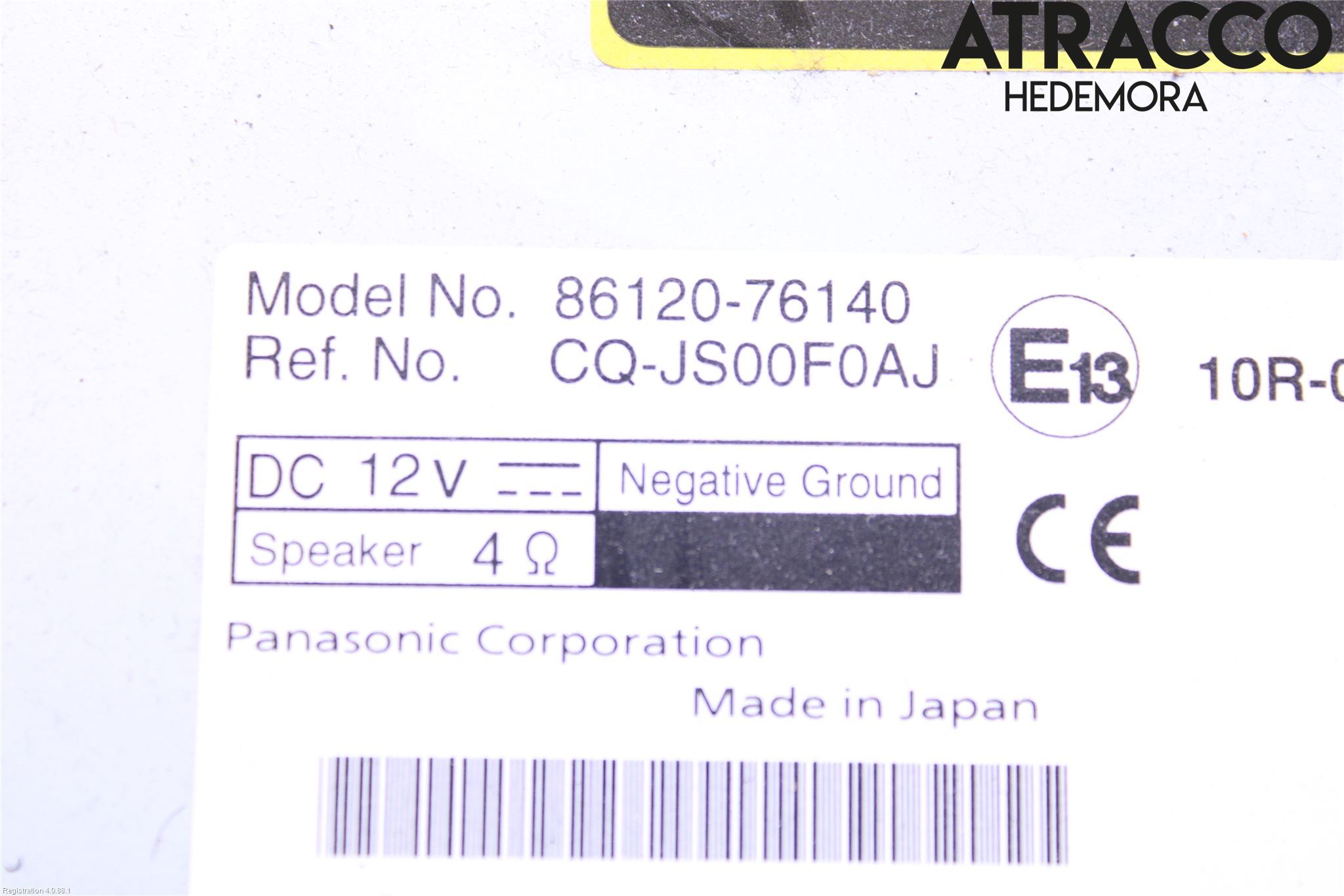 Lexus CT 200h Stereo Radio Med Cd