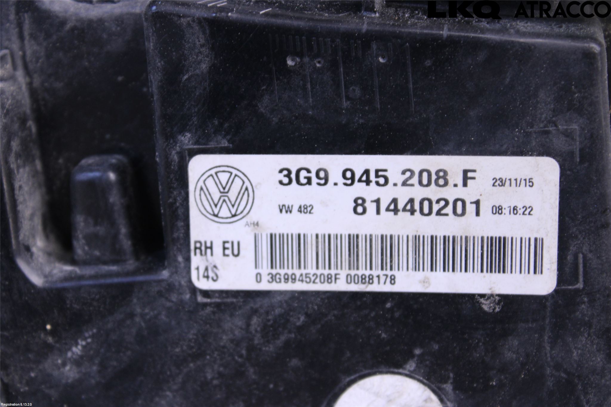 Volkswagen VW PASSAT 15-19 Baklykt Høyre
