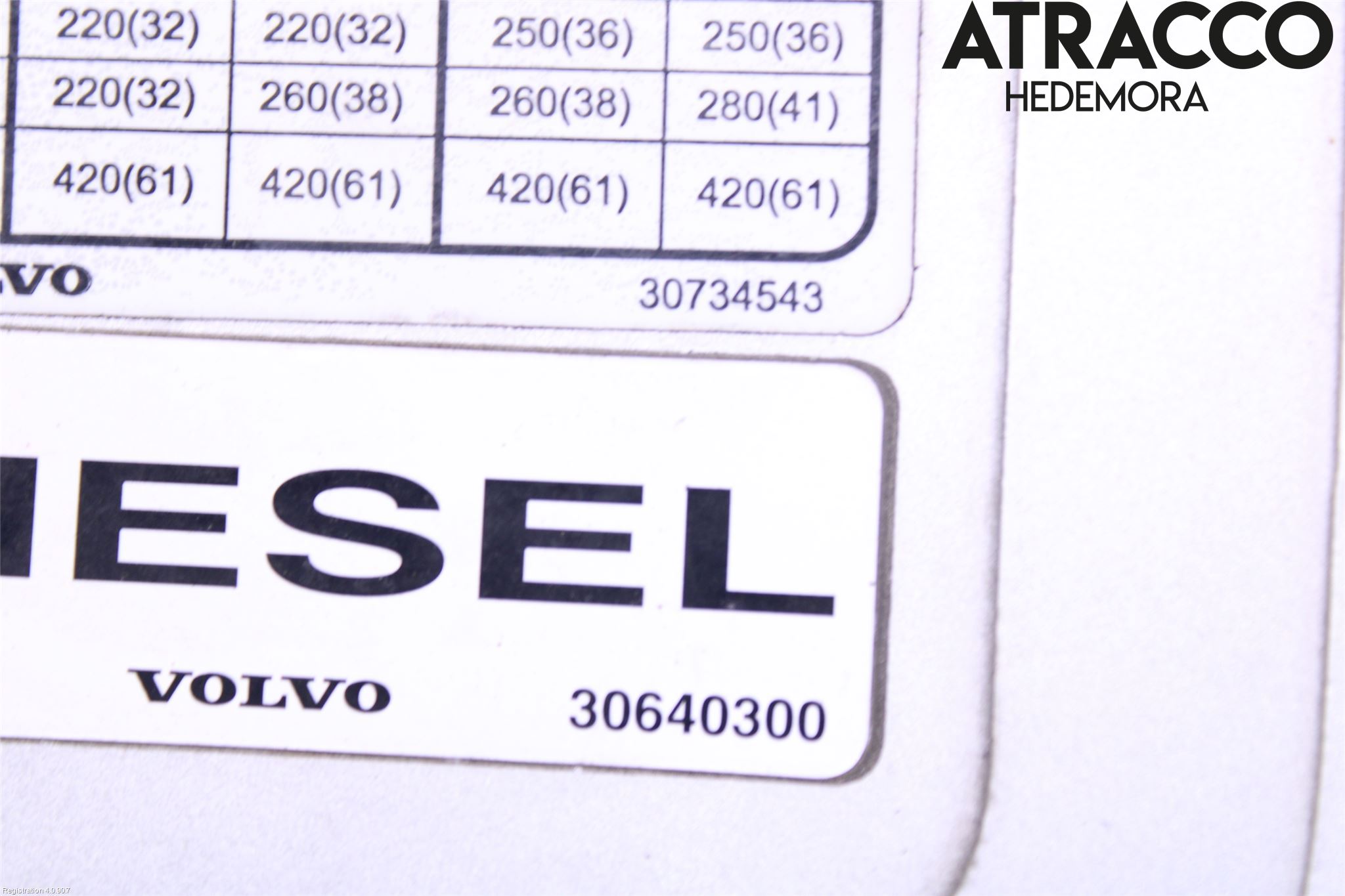 Volvo V50 04-07 Drivstoff Tankluke
