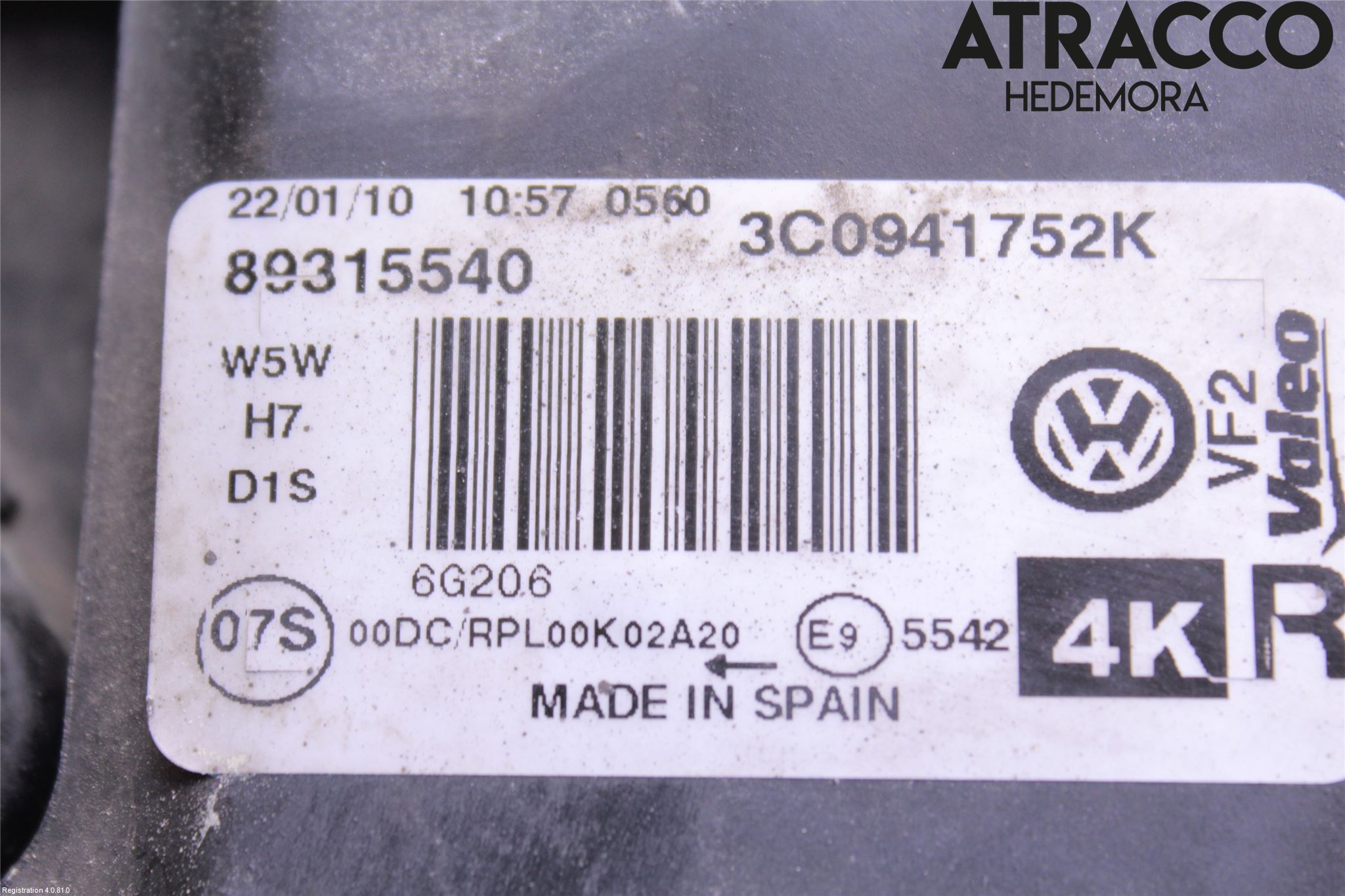 Volkswagen VW PASSAT 05-11 Frontlykt Høyre