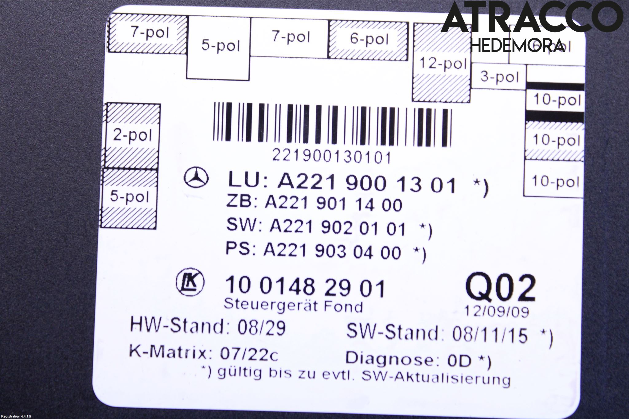Mercedes-Benz MB S-KLASS (W221) 05-13 Styreenhet Dør